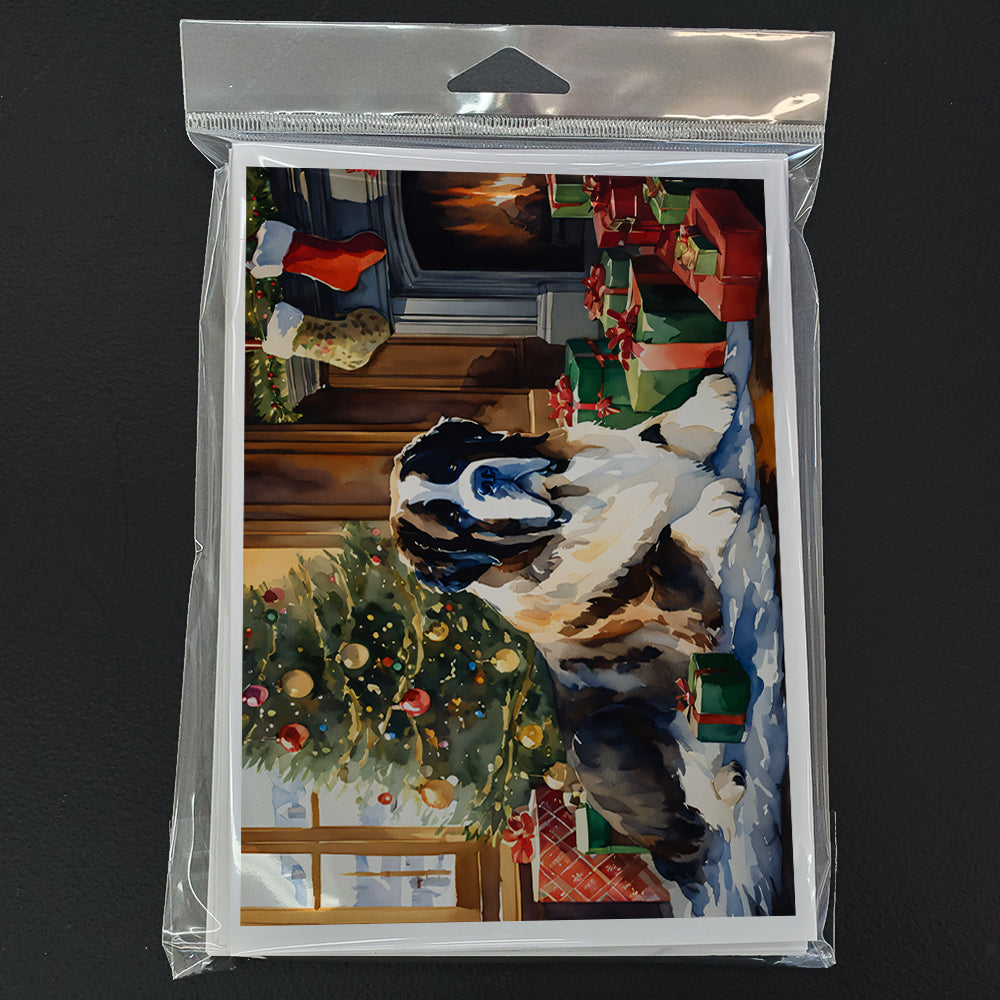 Saint Bernard Cozy Christmas Greeting Cards Pack of 8