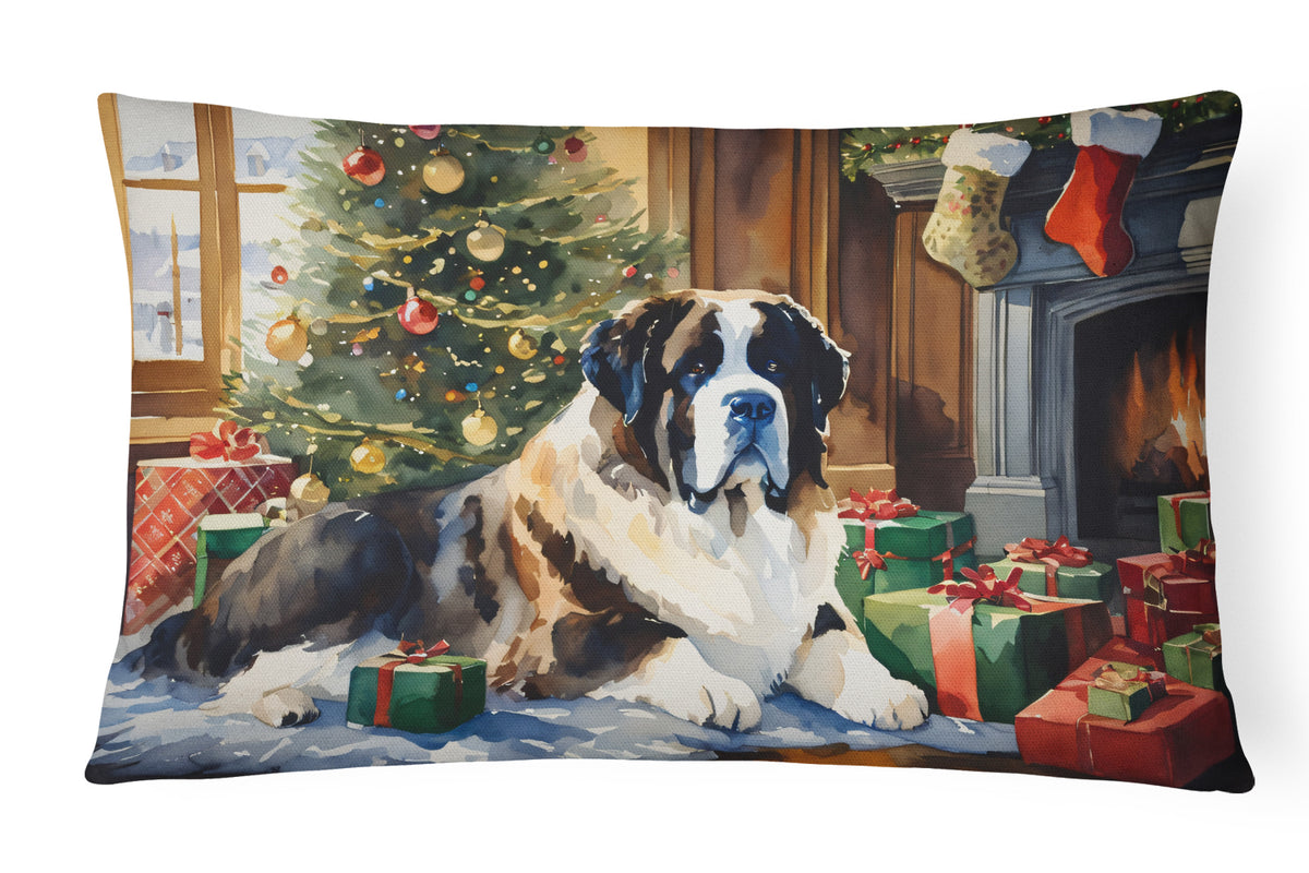 Buy this Saint Bernard Cozy Christmas Throw Pillow