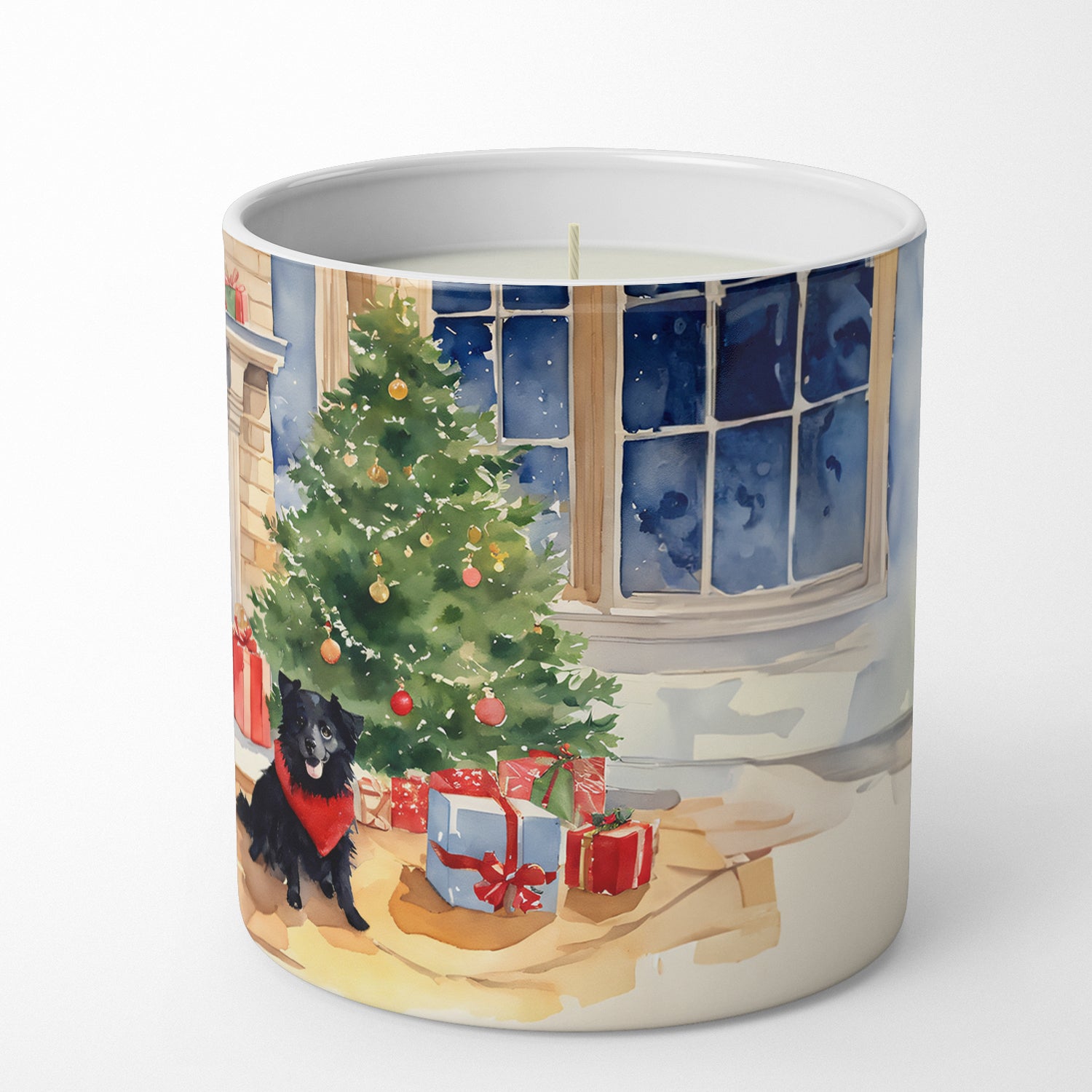 Schipperke Cozy Christmas Decorative Soy Candle