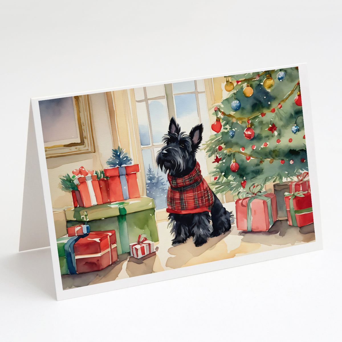 Buy this Scottish Terrier Cozy Christmas Greeting Cards Pack of 8