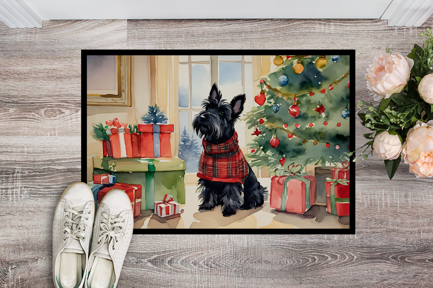 Buy this Scottish Terrier Cozy Christmas Doormat
