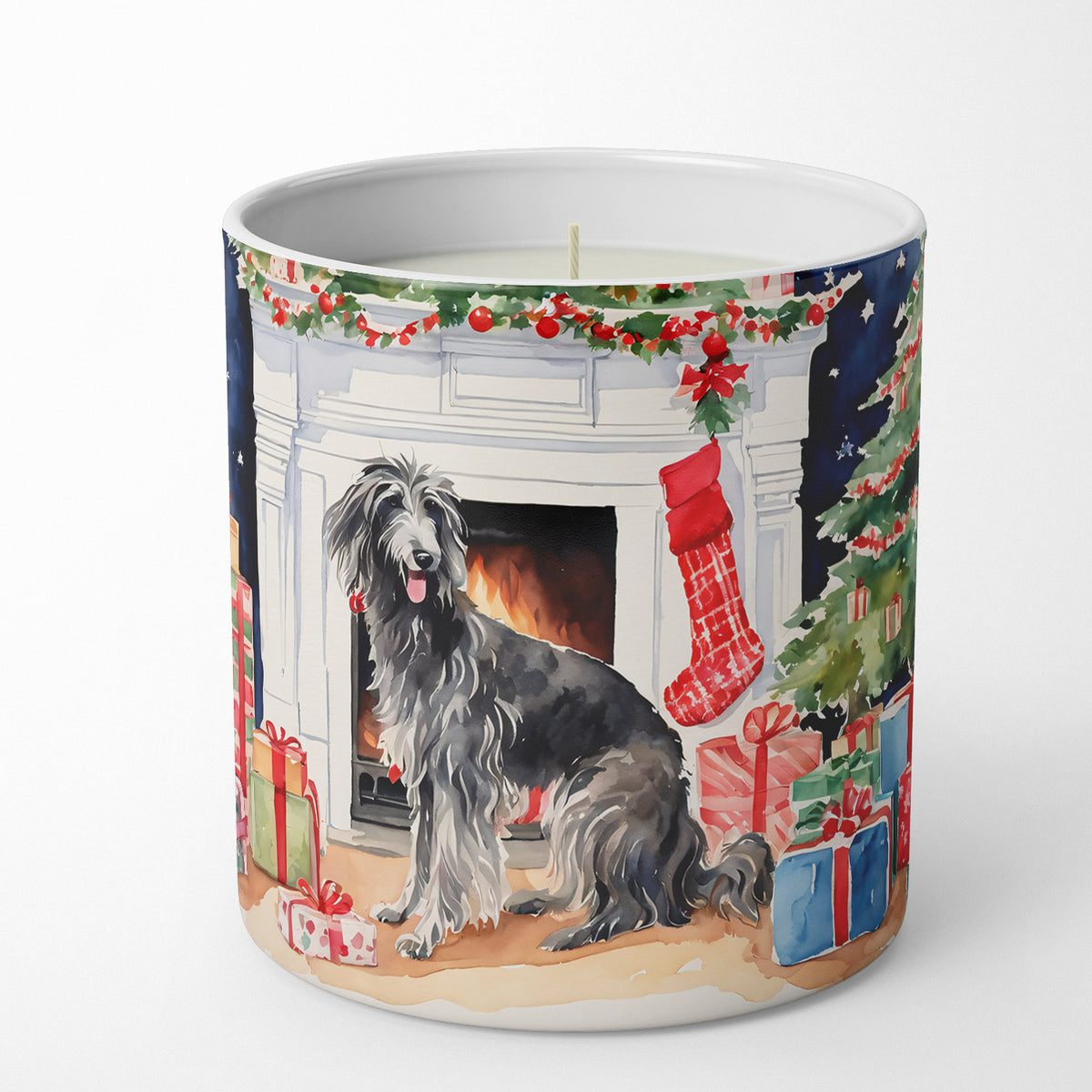 Buy this Scottish Deerhound Cozy Christmas Decorative Soy Candle