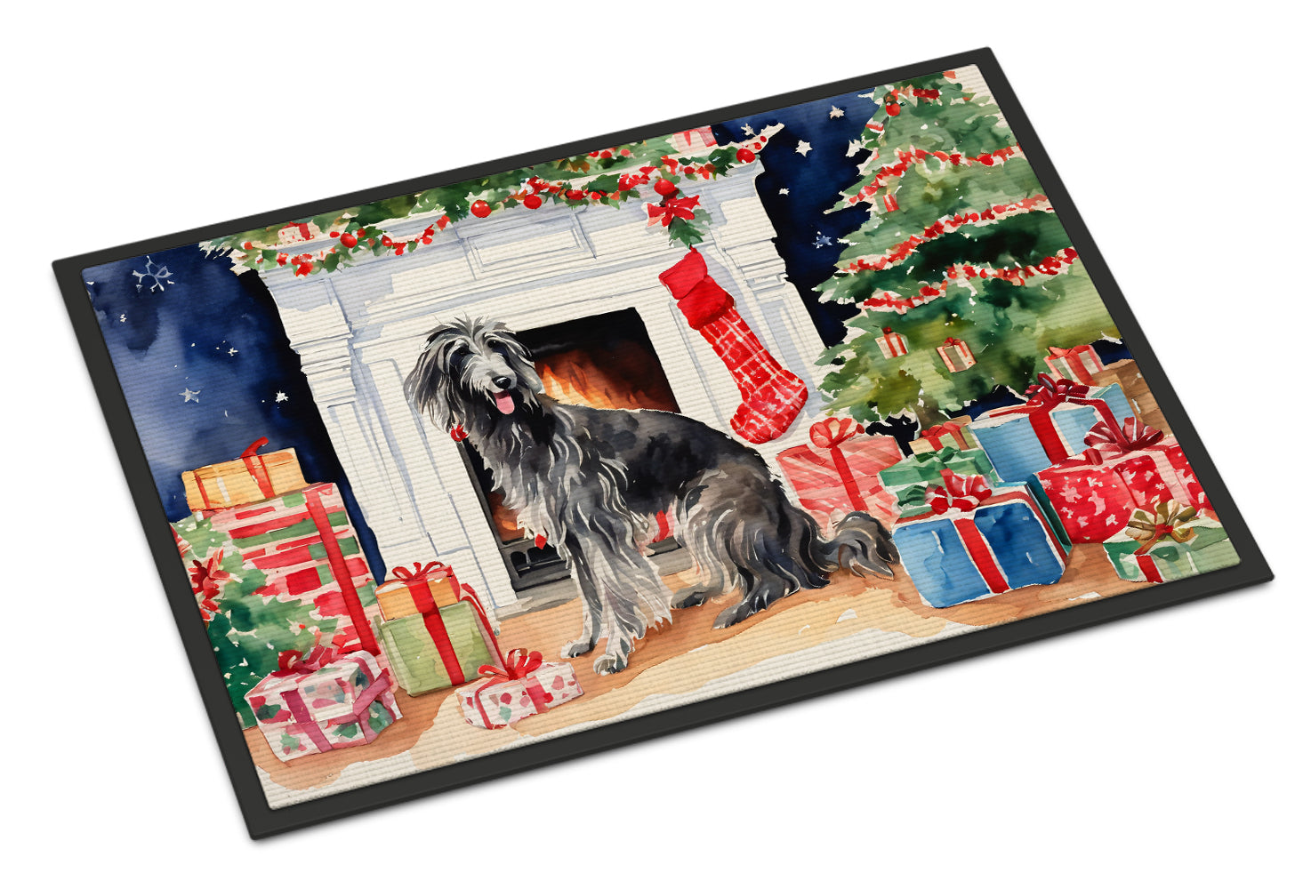 Buy this Scottish Deerhound Cozy Christmas Doormat