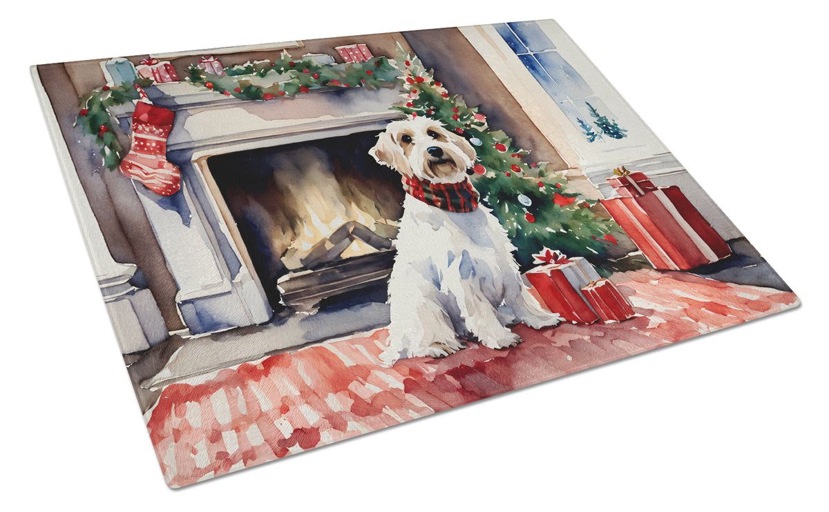 Buy this Sealyham Terrier Cozy Christmas Glass Cutting Board Large
