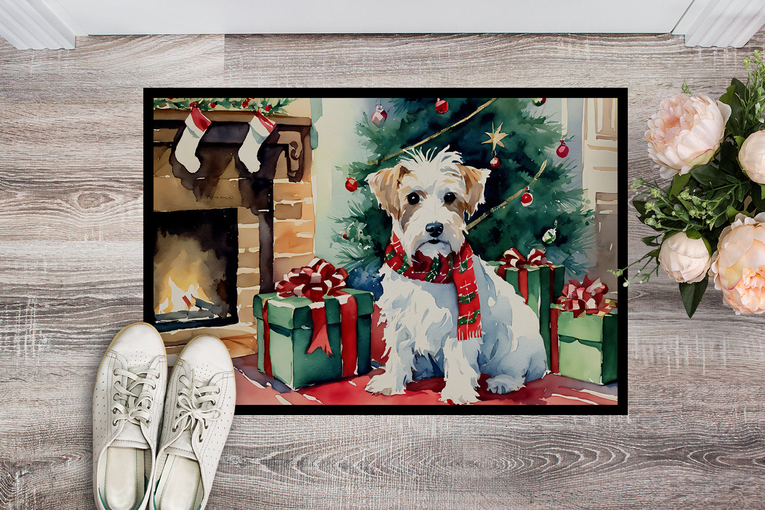 Sealyham Terrier Cozy Christmas Doormat