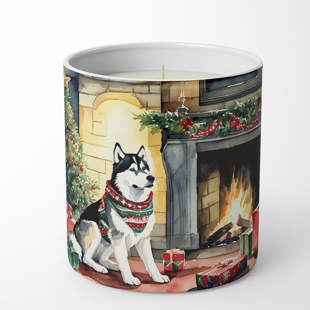 Buy this Siberian Husky Cozy Christmas Decorative Soy Candle