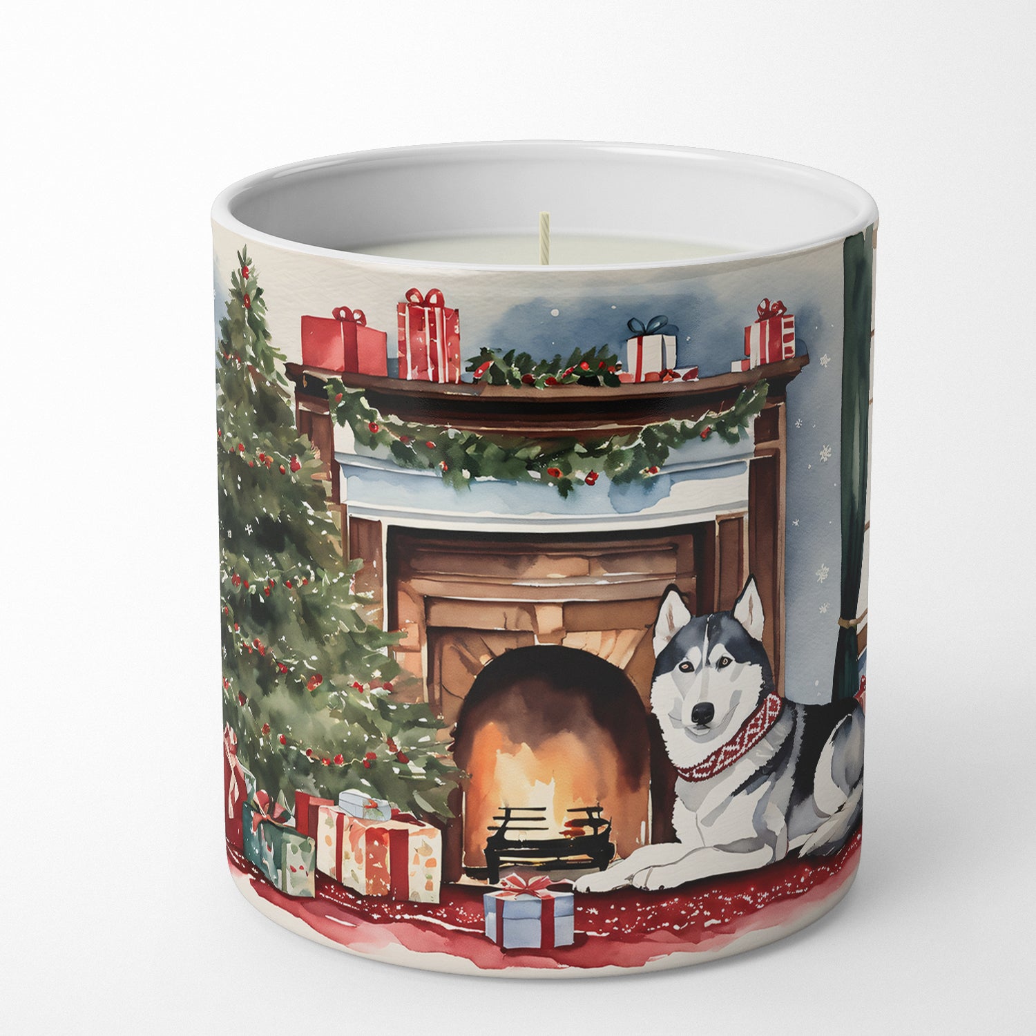 Siberian Husky Cozy Christmas Decorative Soy Candle