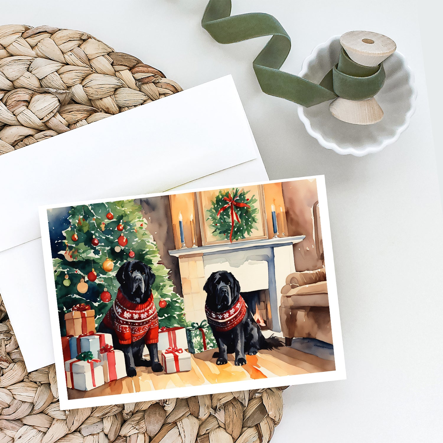Buy this Tibetan Mastiff Cozy Christmas Greeting Cards Pack of 8