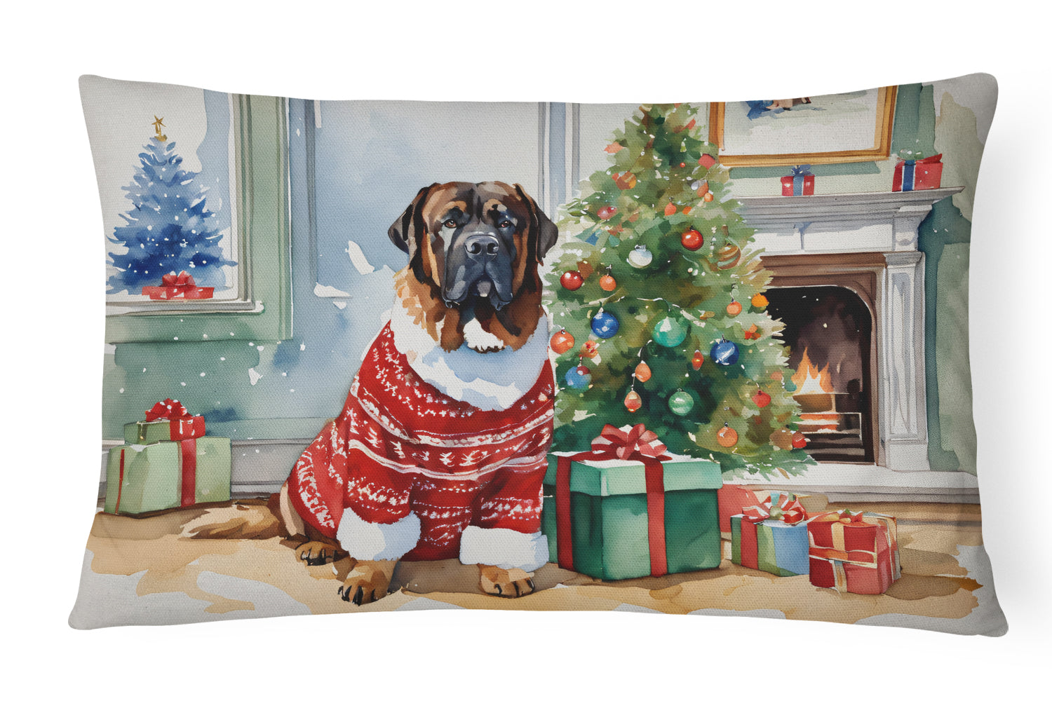 Buy this Tibetan Mastiff Cozy Christmas Throw Pillow