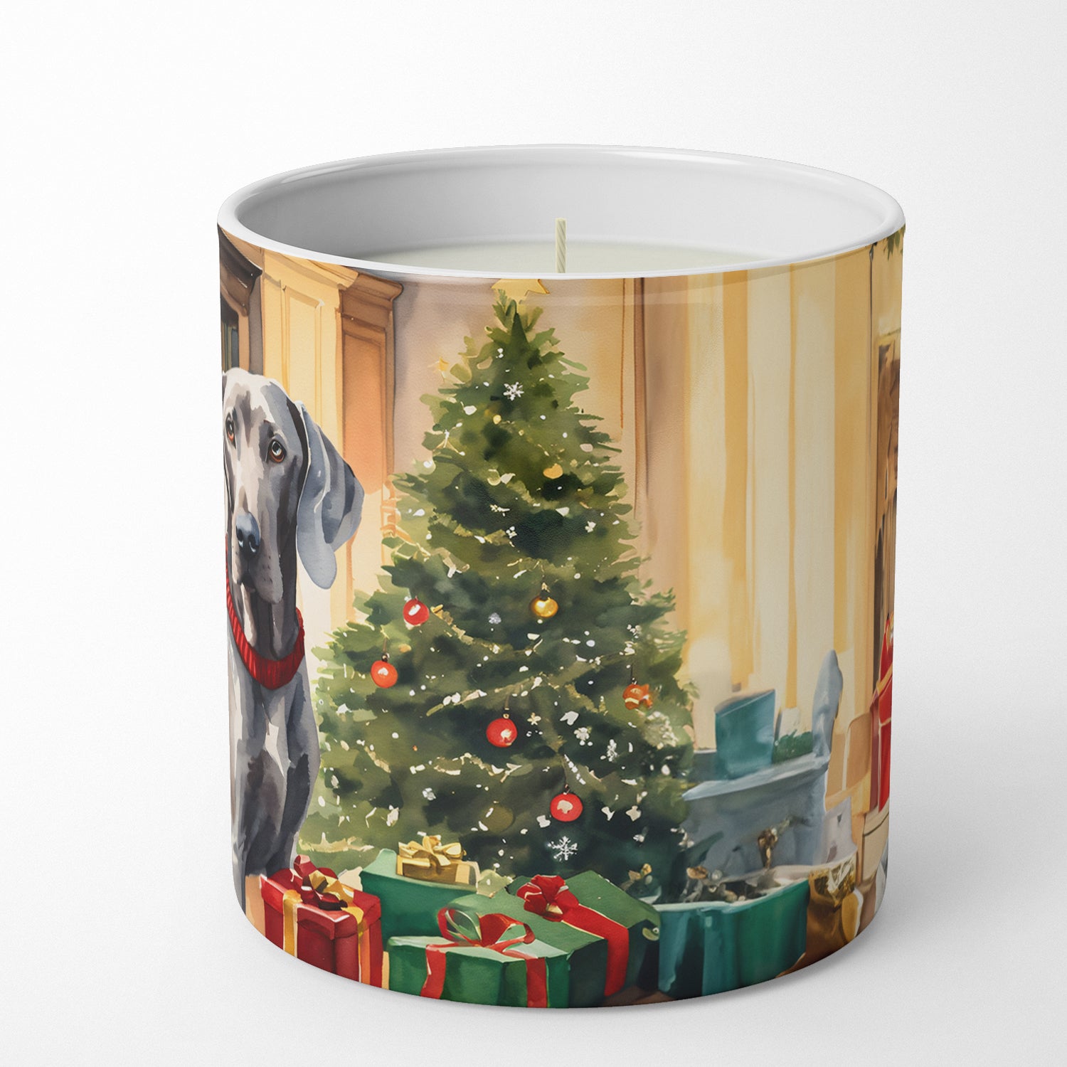 Weimaraner Cozy Christmas Decorative Soy Candle