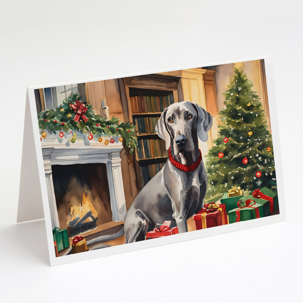 Buy this Weimaraner Cozy Christmas Greeting Cards Pack of 8
