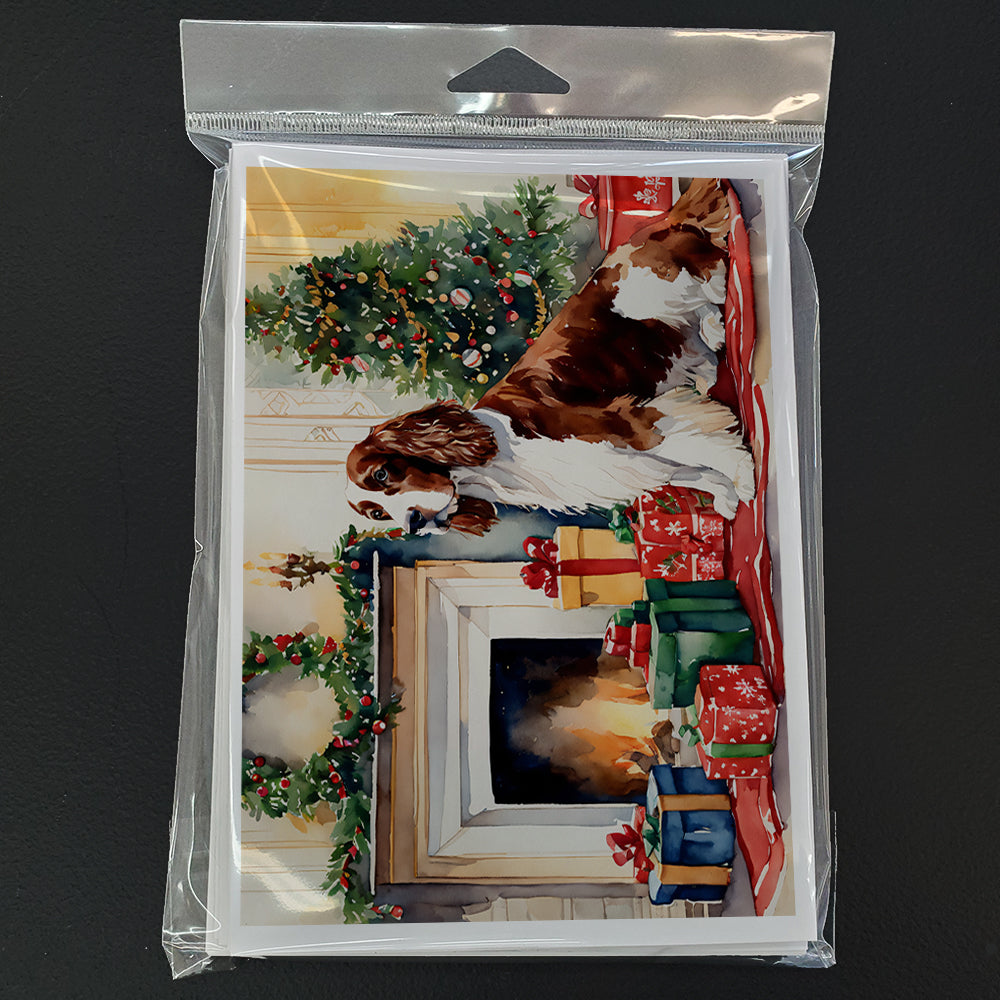 Welsh Springer Spaniel Cozy Christmas Greeting Cards Pack of 8