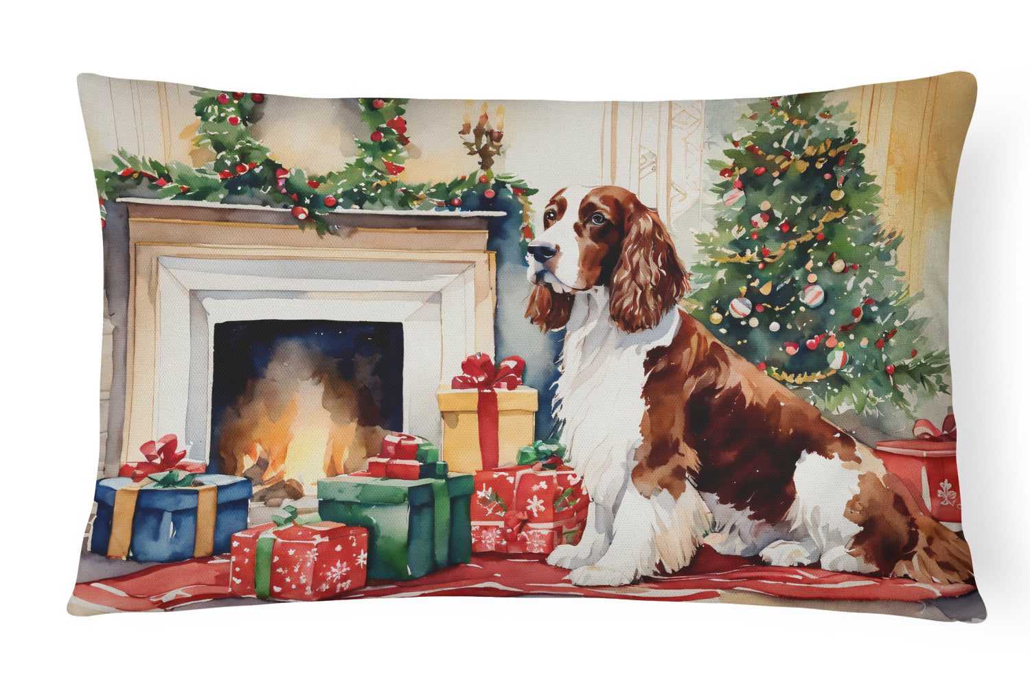 Buy this Welsh Springer Spaniel Cozy Christmas Throw Pillow