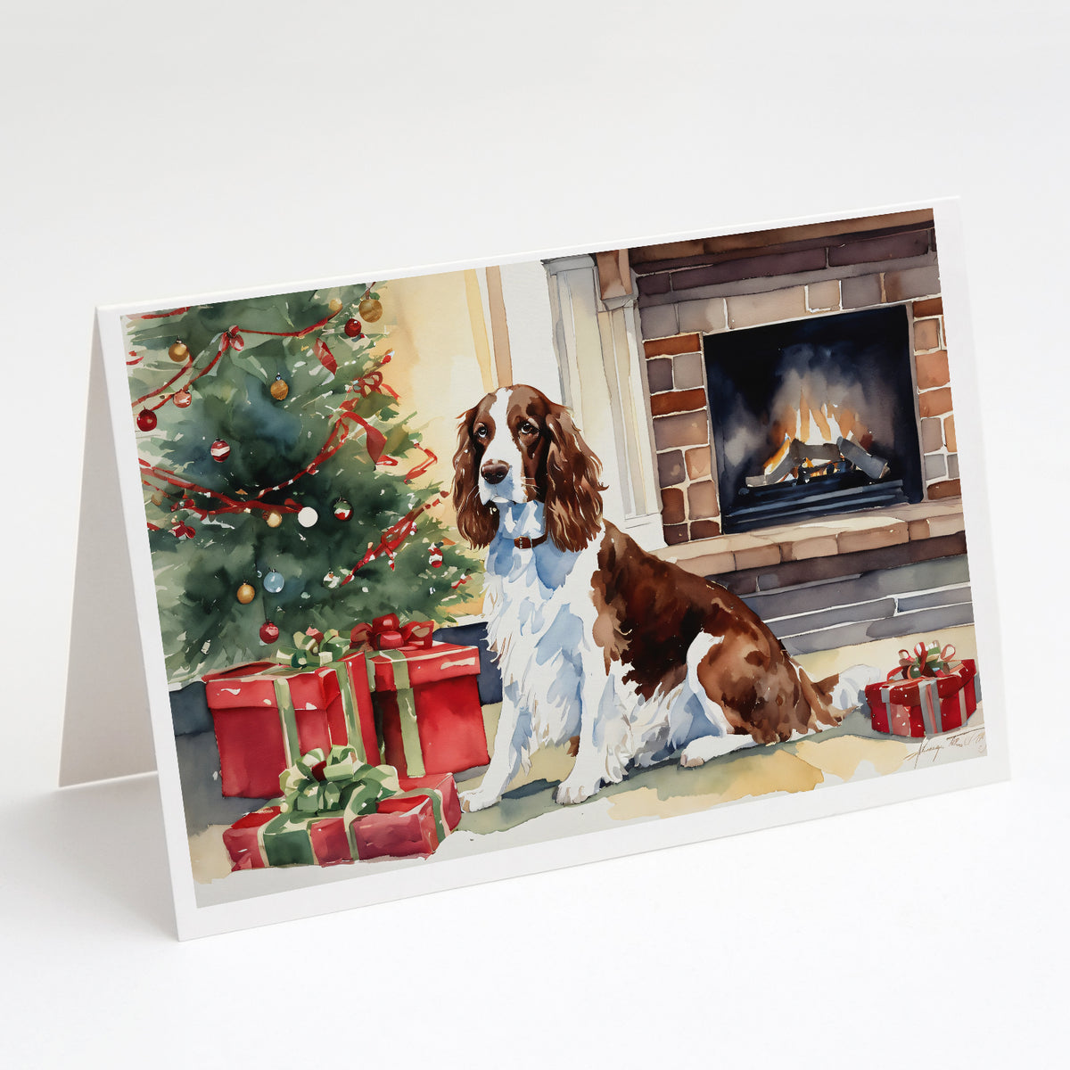 Buy this Welsh Springer Spaniel Cozy Christmas Greeting Cards Pack of 8