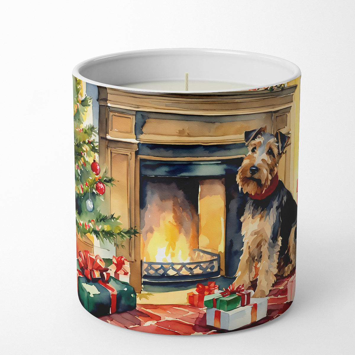 Buy this Welsh Terrier Cozy Christmas Decorative Soy Candle