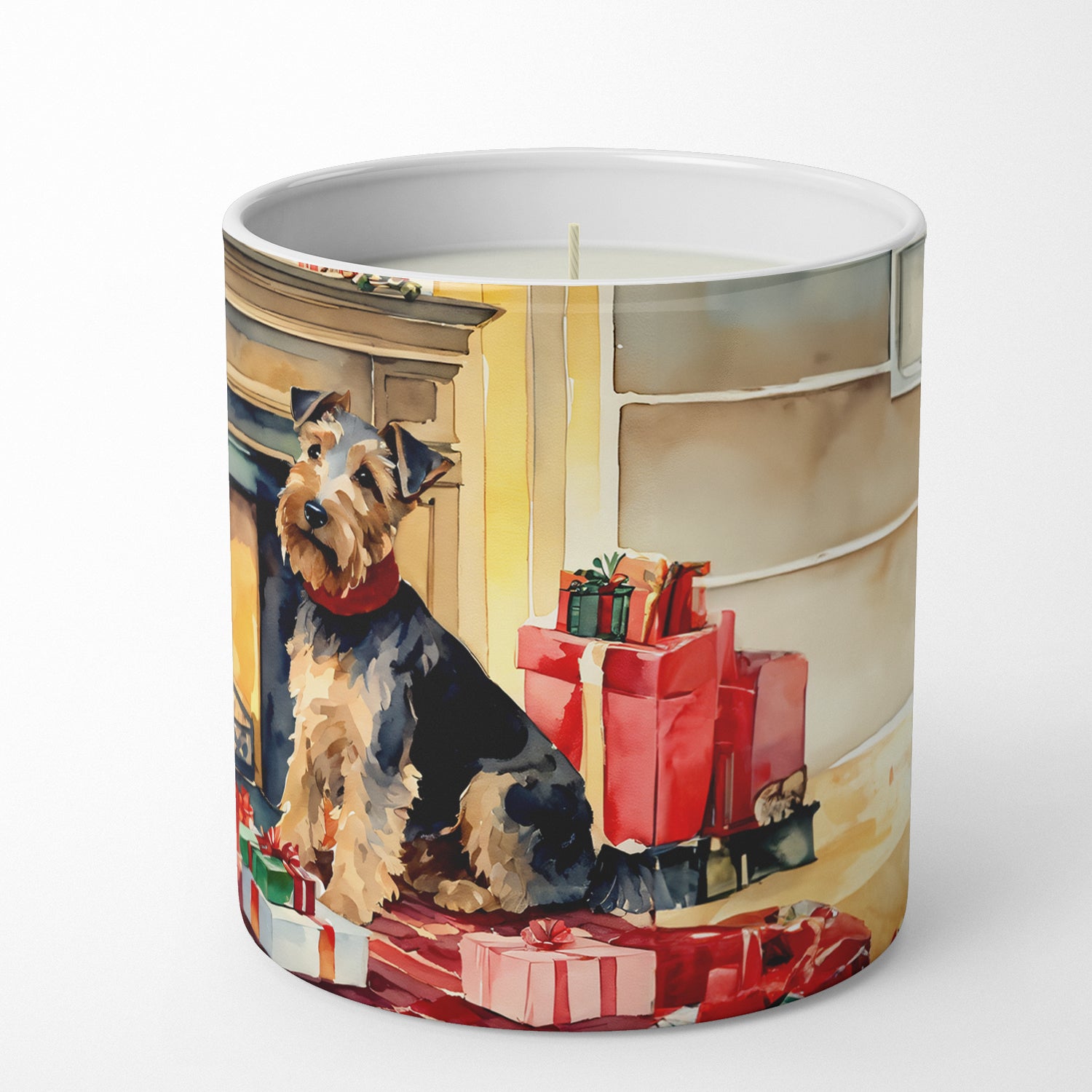 Welsh Terrier Cozy Christmas Decorative Soy Candle