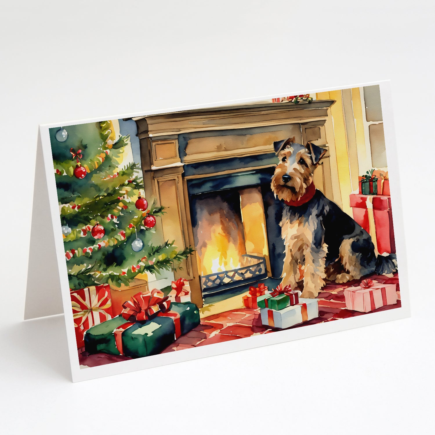 Buy this Welsh Terrier Cozy Christmas Greeting Cards Pack of 8