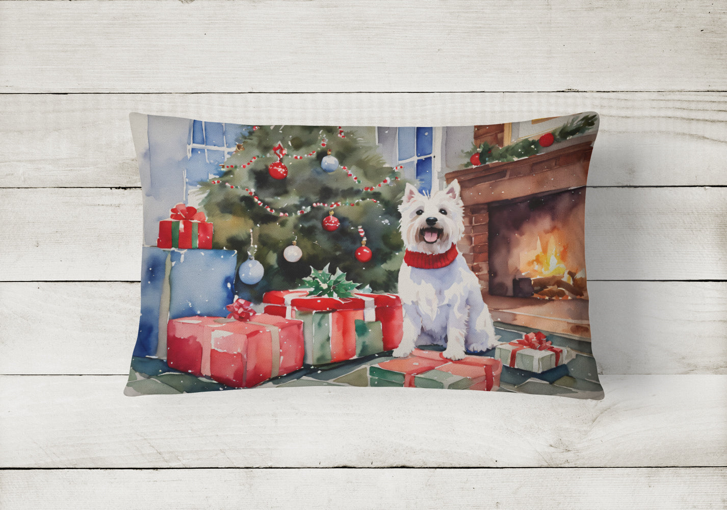 Buy this Westie Cozy Christmas Throw Pillow