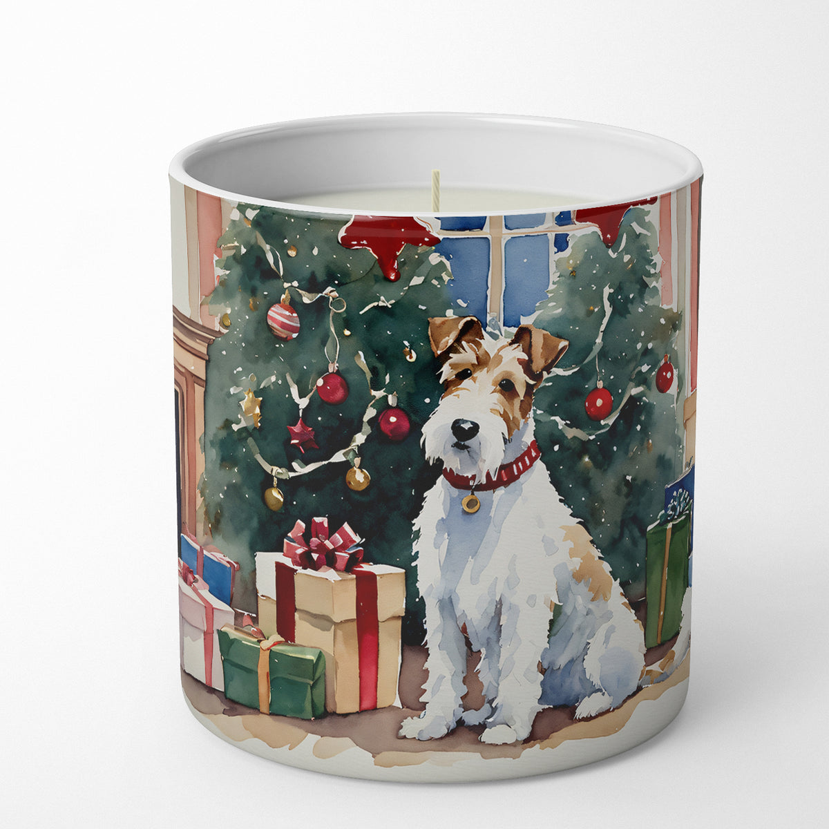 Buy this Fox Terrier Cozy Christmas Decorative Soy Candle
