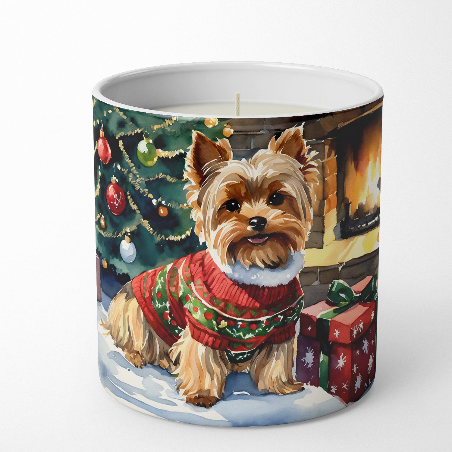 Yorkshire Terrier Cozy Christmas Decorative Soy Candle