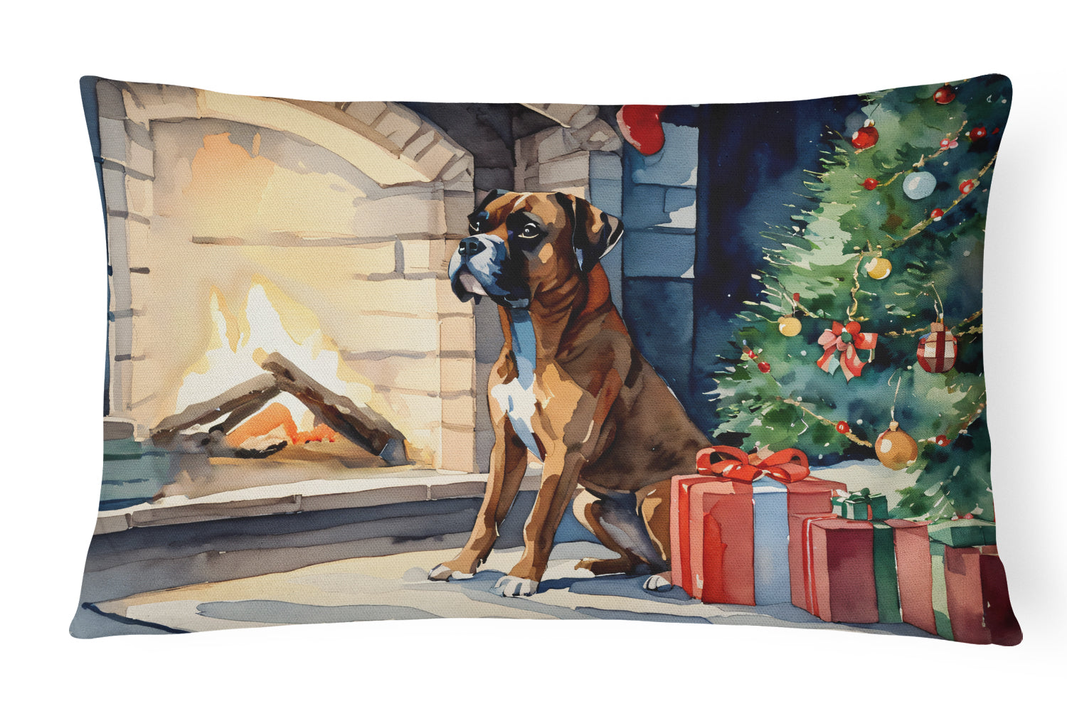 Buy this Boxer Cozy Christmas Throw Pillow