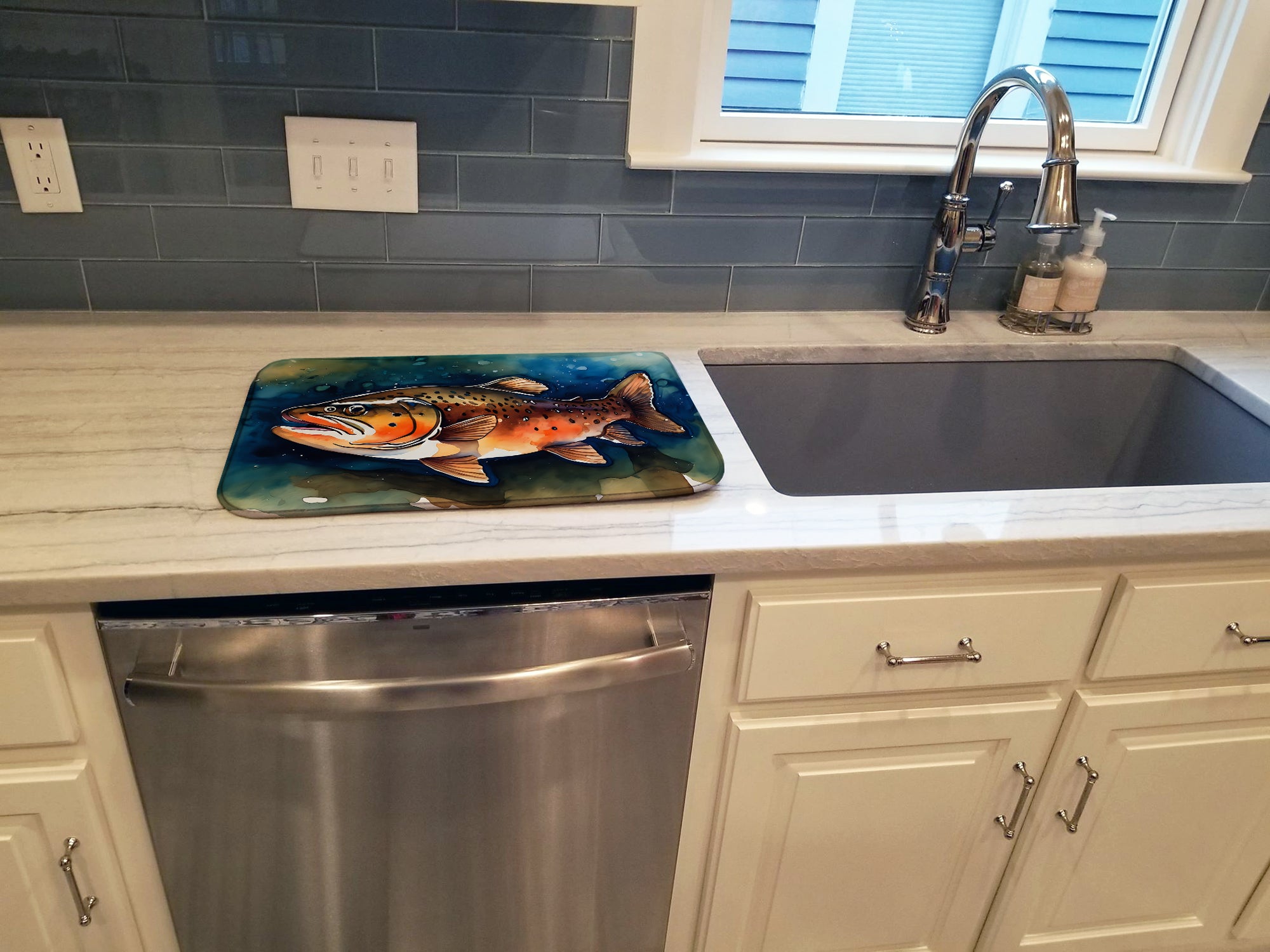 Brown Trout Dish Drying Mat
