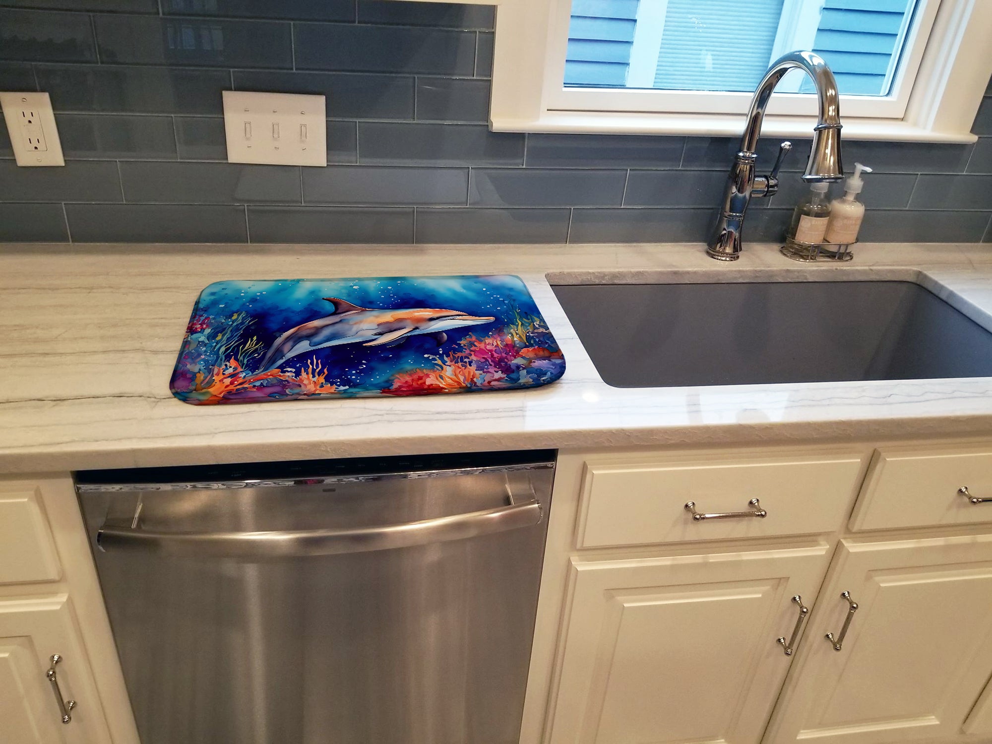 Dolphin Dish Drying Mat