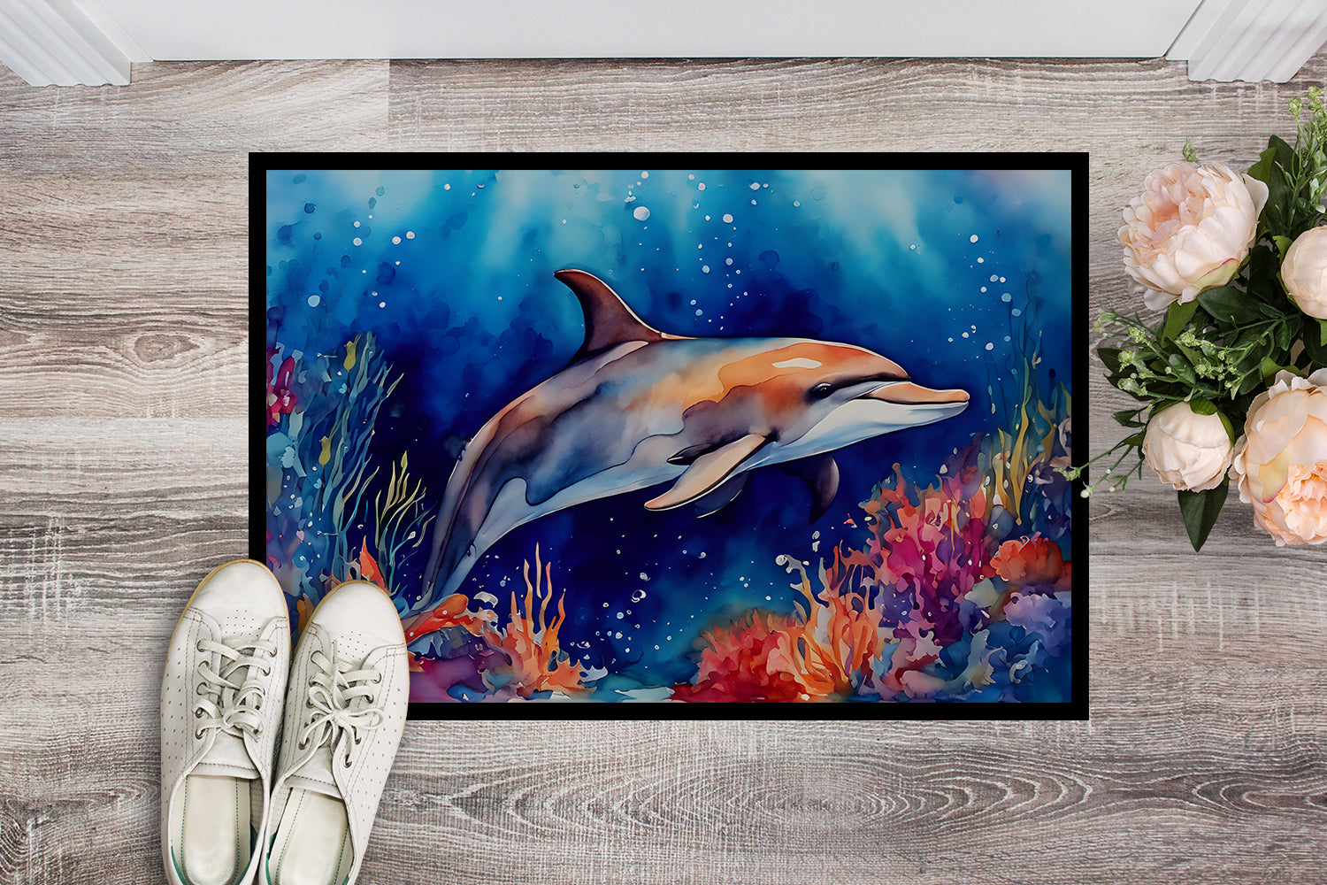 Caroline's Treasures Dolphin Doormat - Large 24x36 – Indoor/Outdoor Floor Mat with Artistic Flair