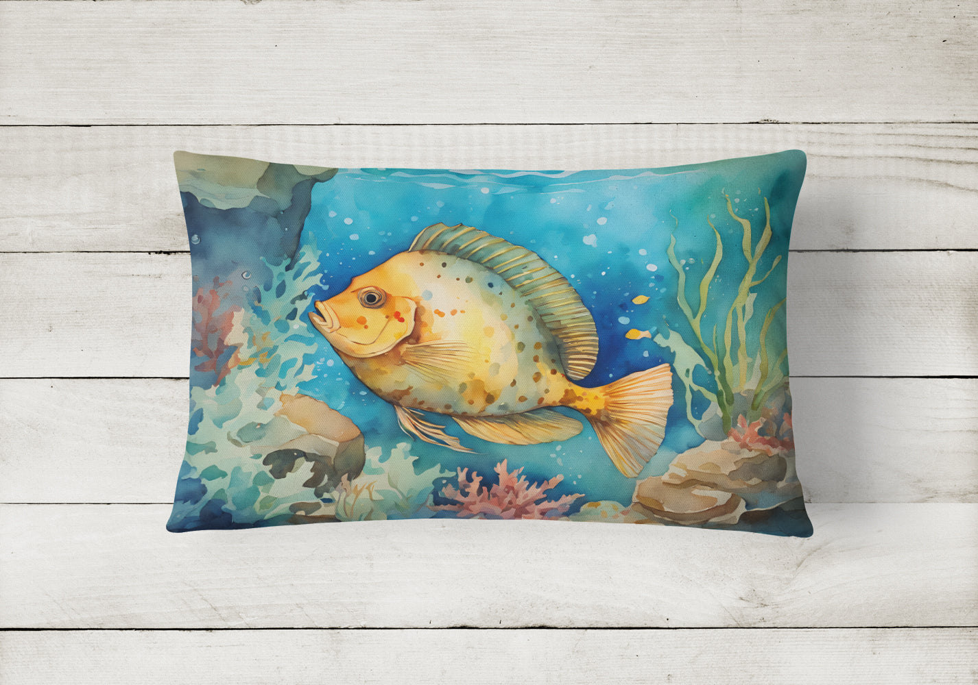 Caroline's Treasures Flounder Throw Pillow
