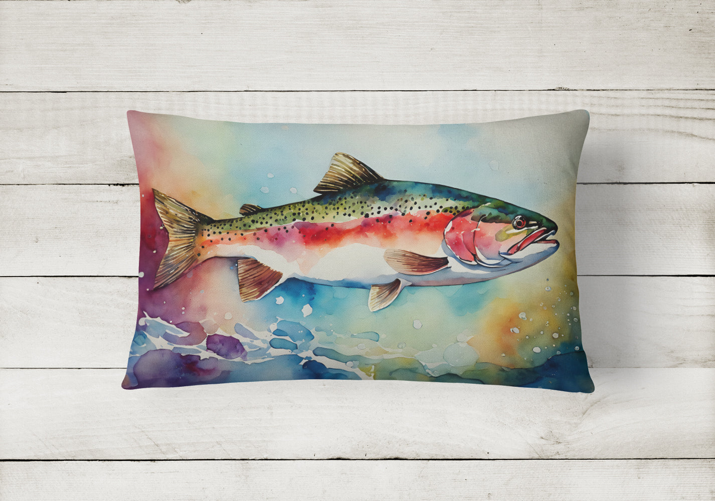 Caroline's Treasures Rainbow Trout Throw Pillow