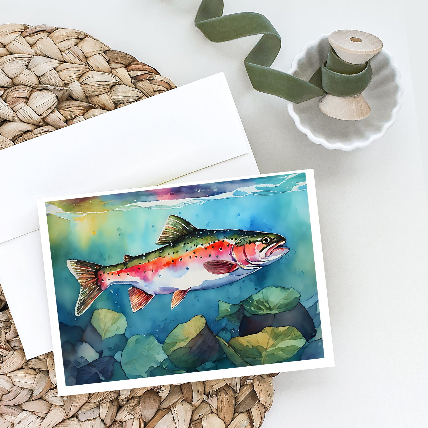 Rainbow Trout Greeting Cards Pack of 8