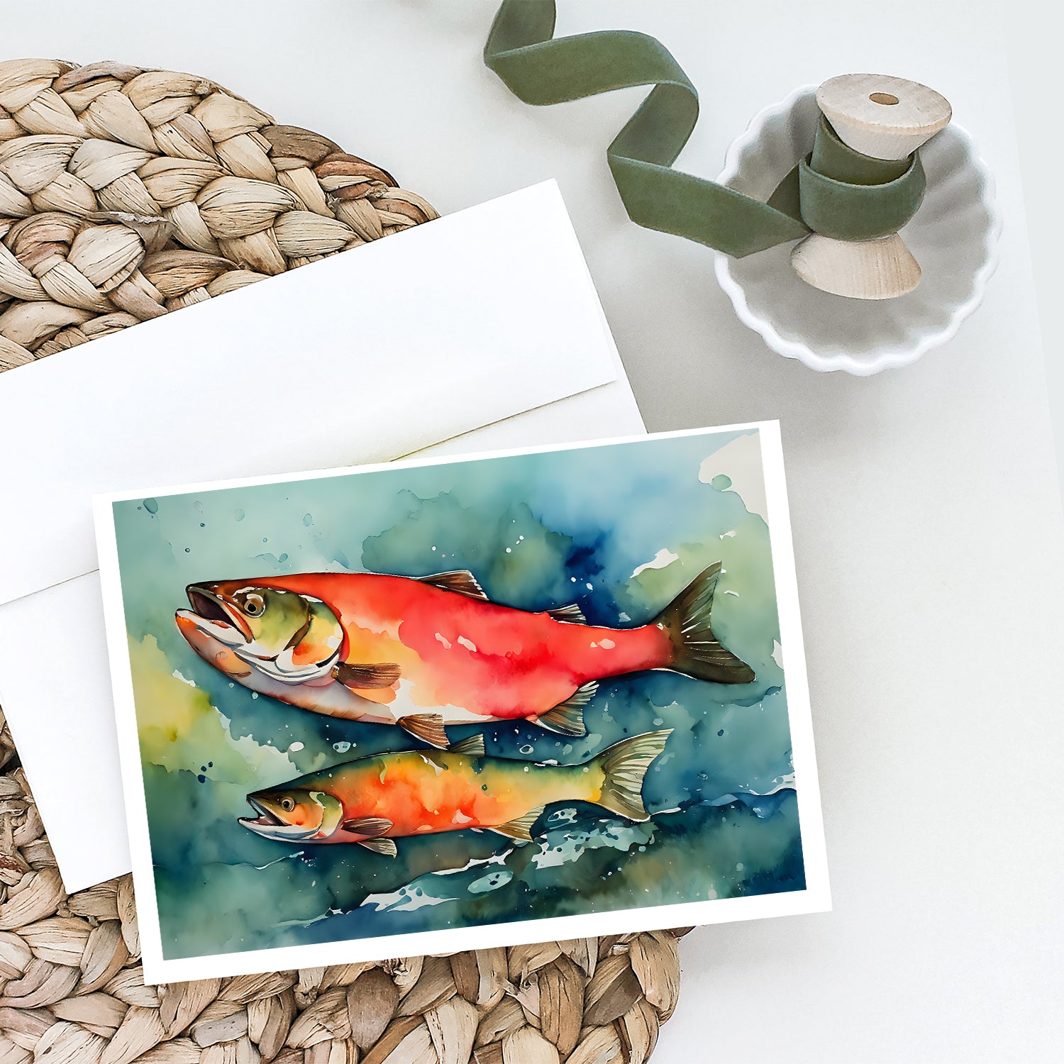 Buy this Salmon Greeting Cards Pack of 8