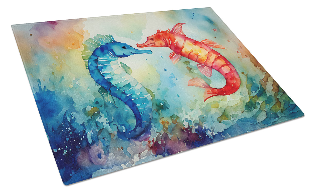 Buy this Seahorses Glass Cutting Board Large