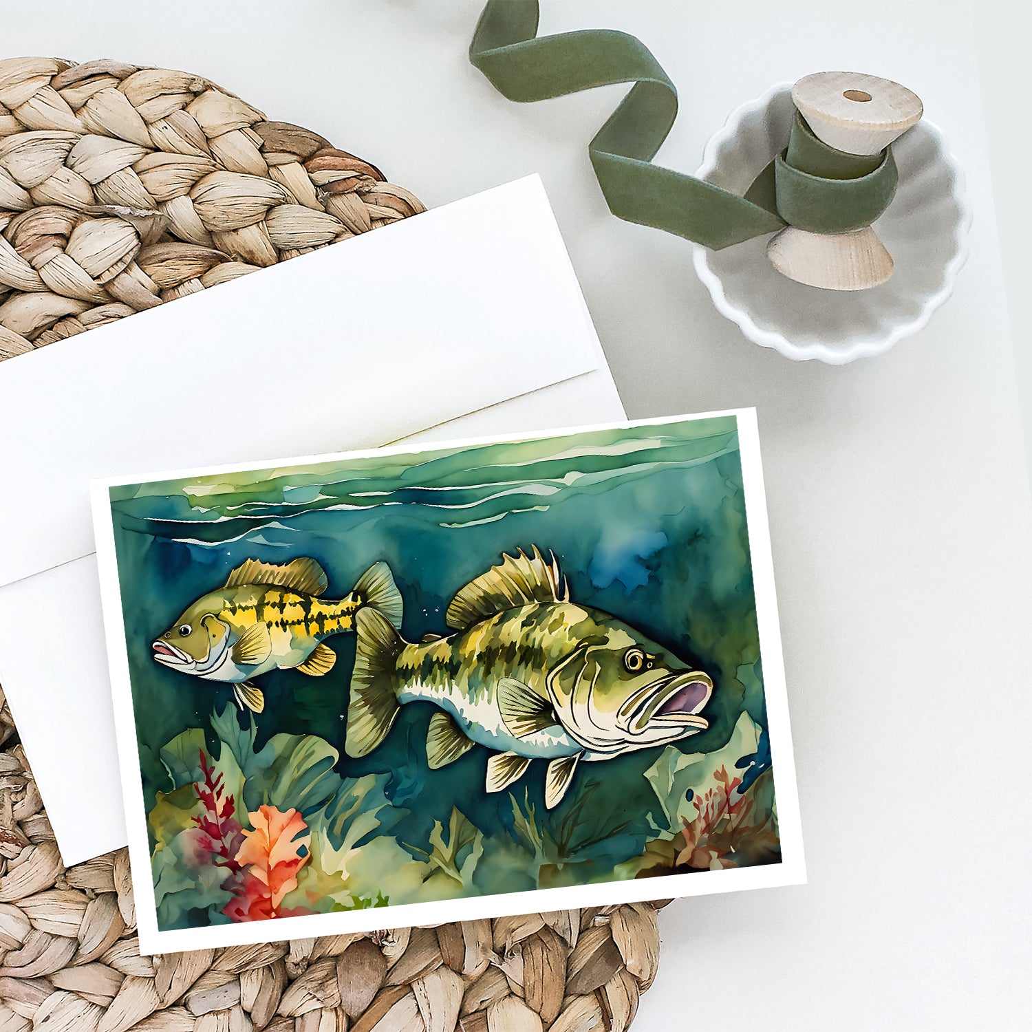 Smallmouth Bass Greeting Cards Pack of 8