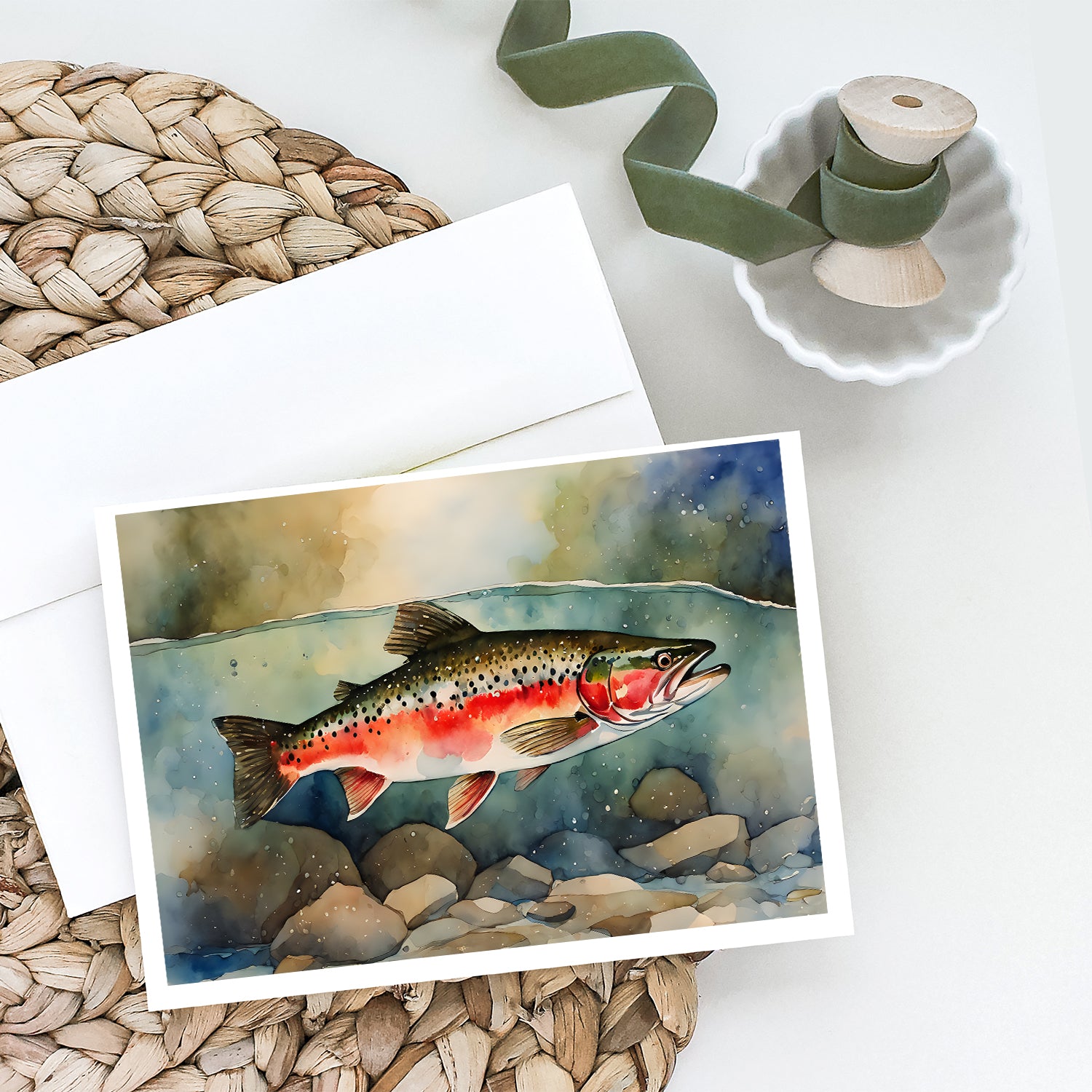 Trout Greeting Cards Pack of 8
