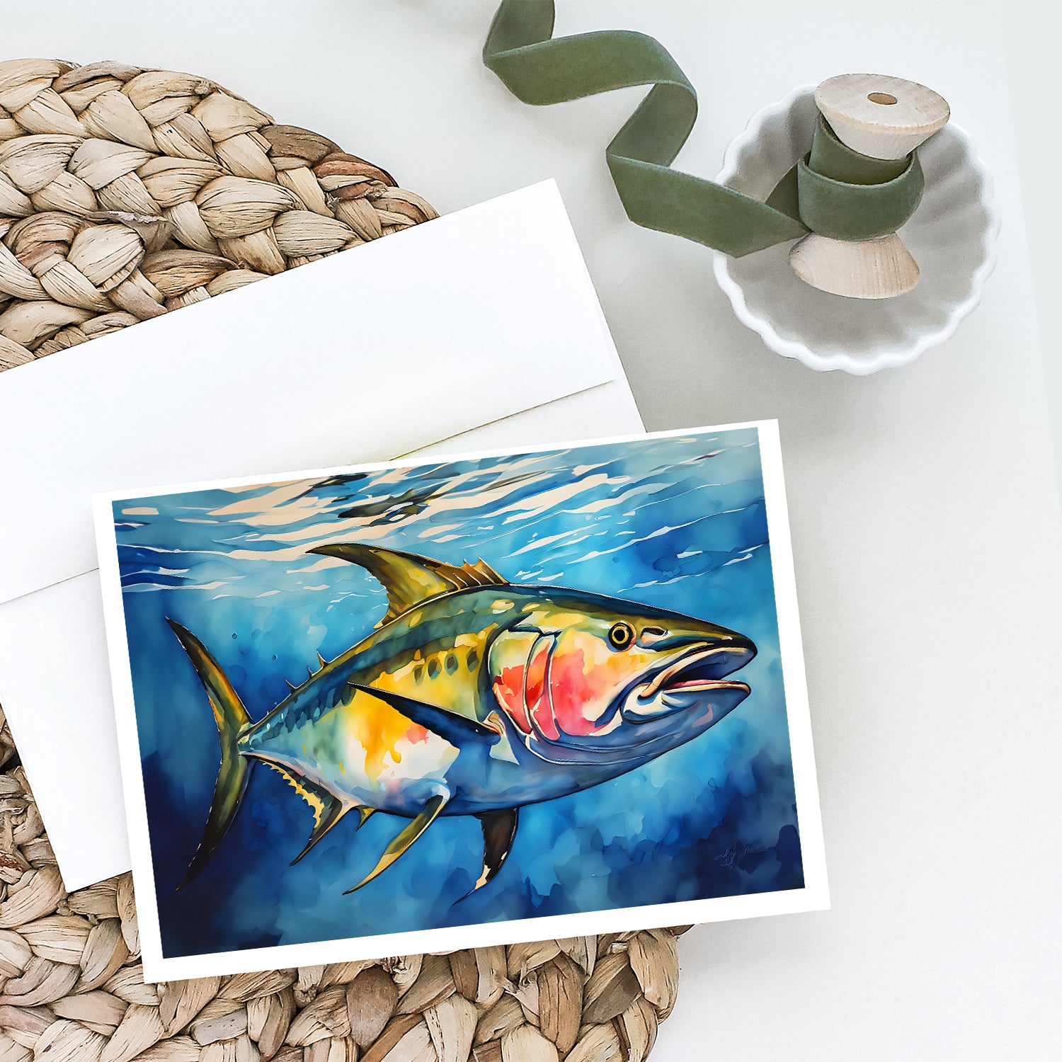Yellowfin Tuna Greeting Cards Pack of 8