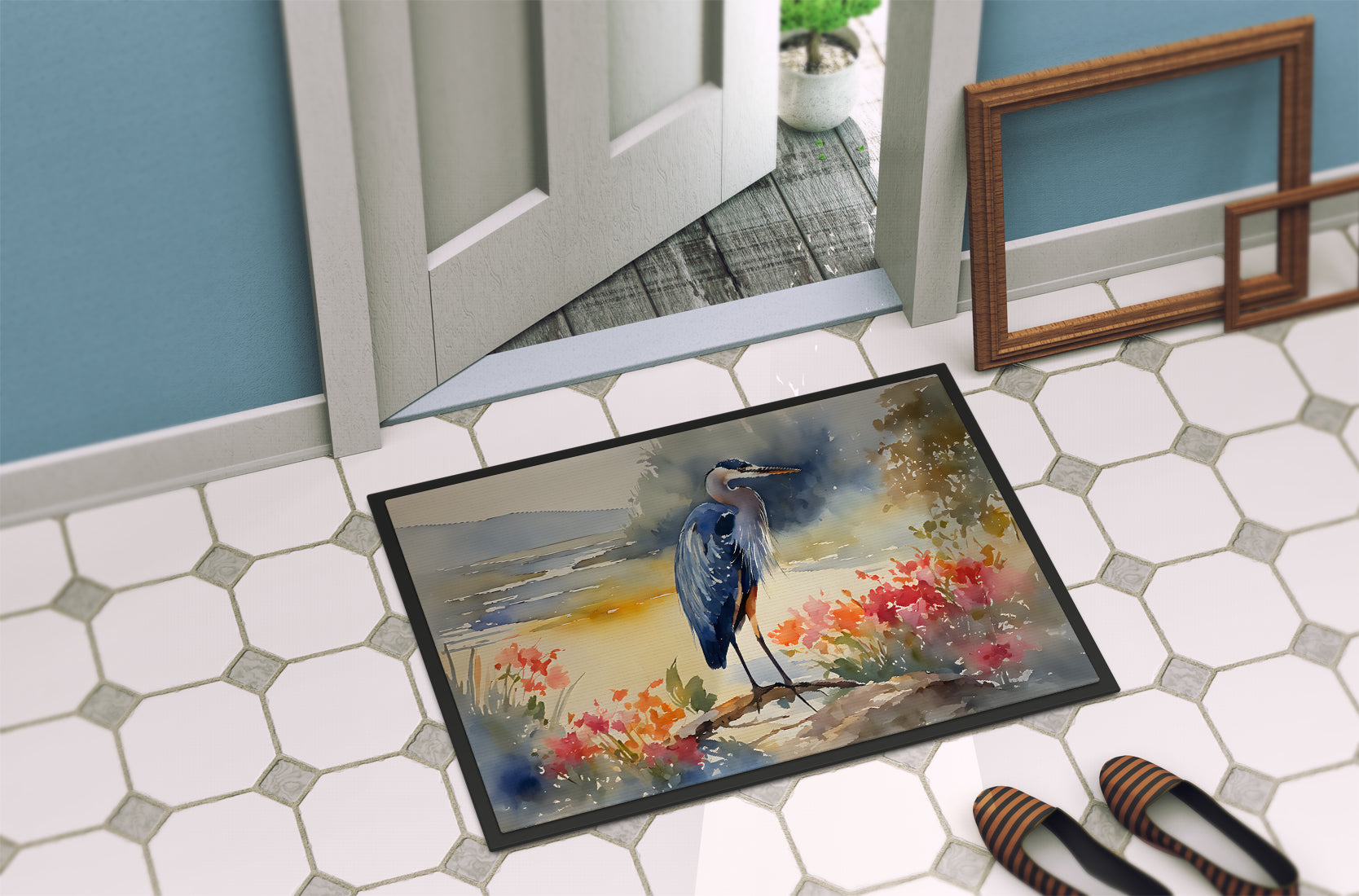Blue Heron Doormat