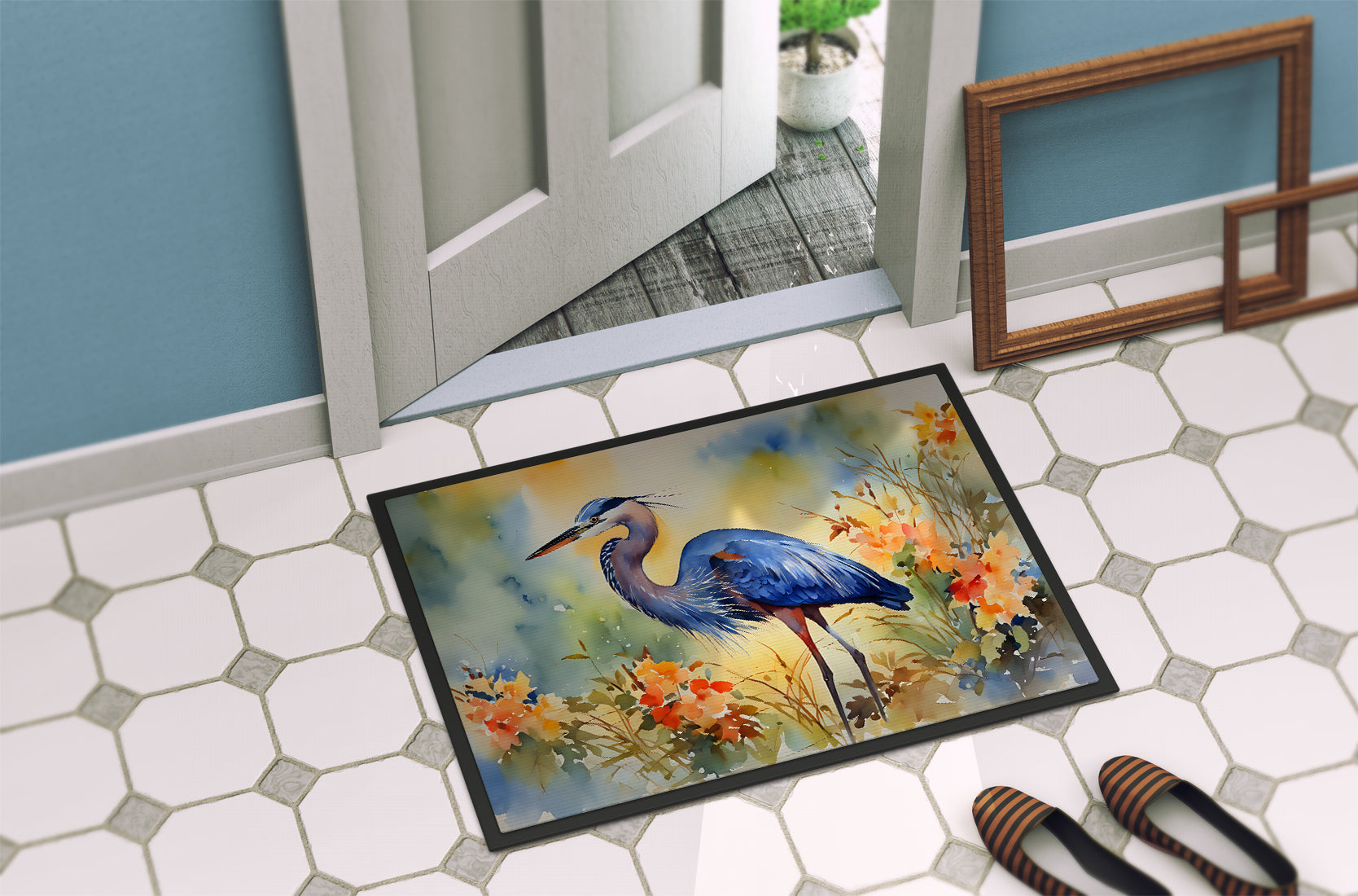 Blue Heron Doormat