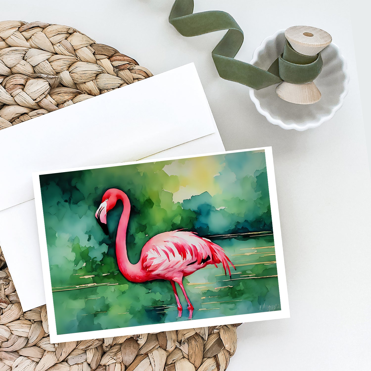 Flamingo Greeting Cards Pack of 8