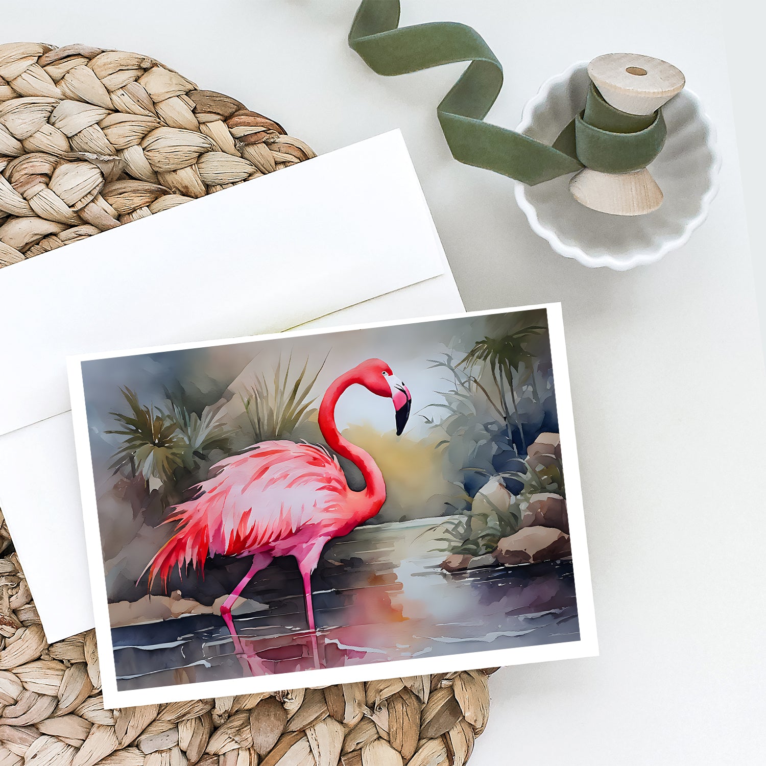 Flamingo Greeting Cards Pack of 8