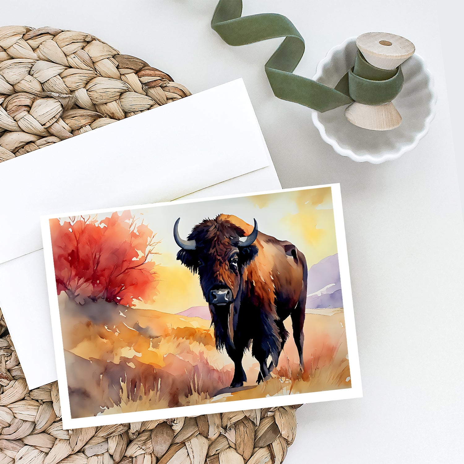 American Bison Greeting Cards Pack of 8