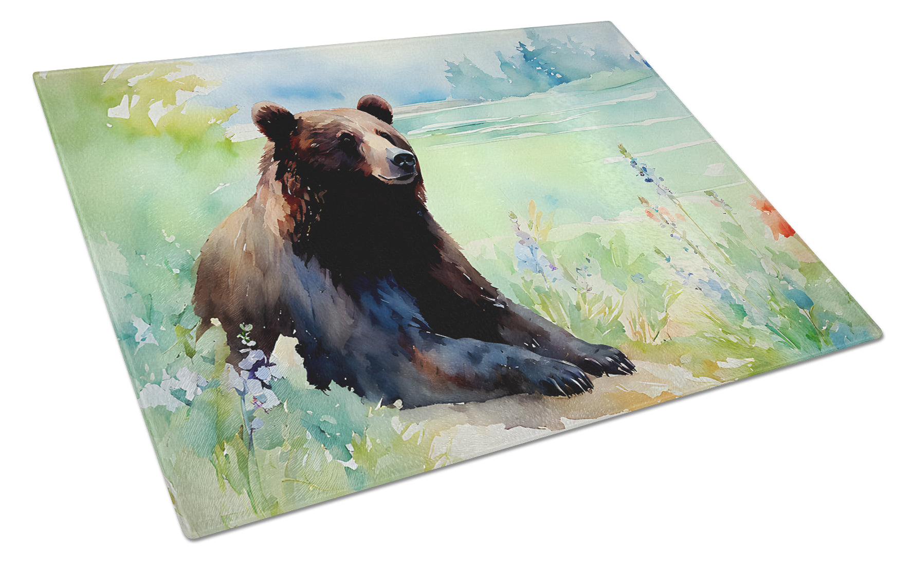Buy this American Black Bear Glass Cutting Board Large