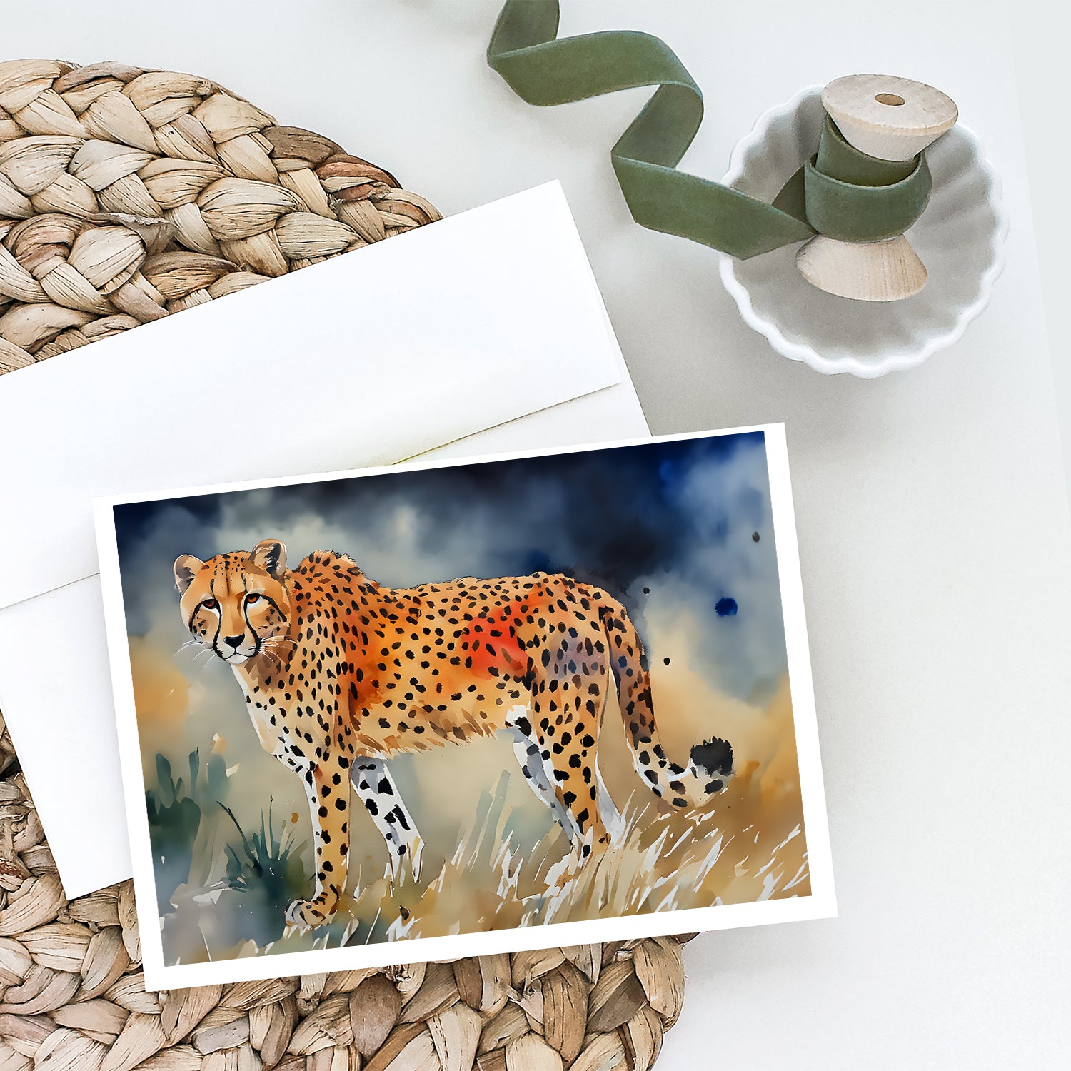 Cheetah Greeting Cards Pack of 8