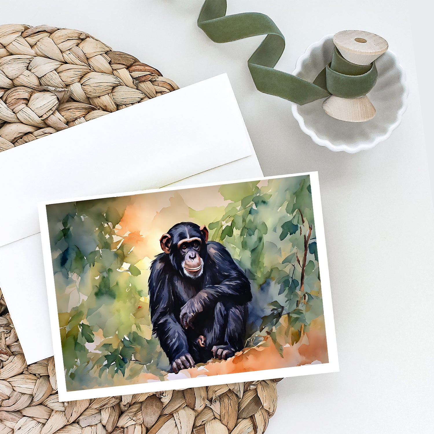 Chimpanzee Greeting Cards Pack of 8