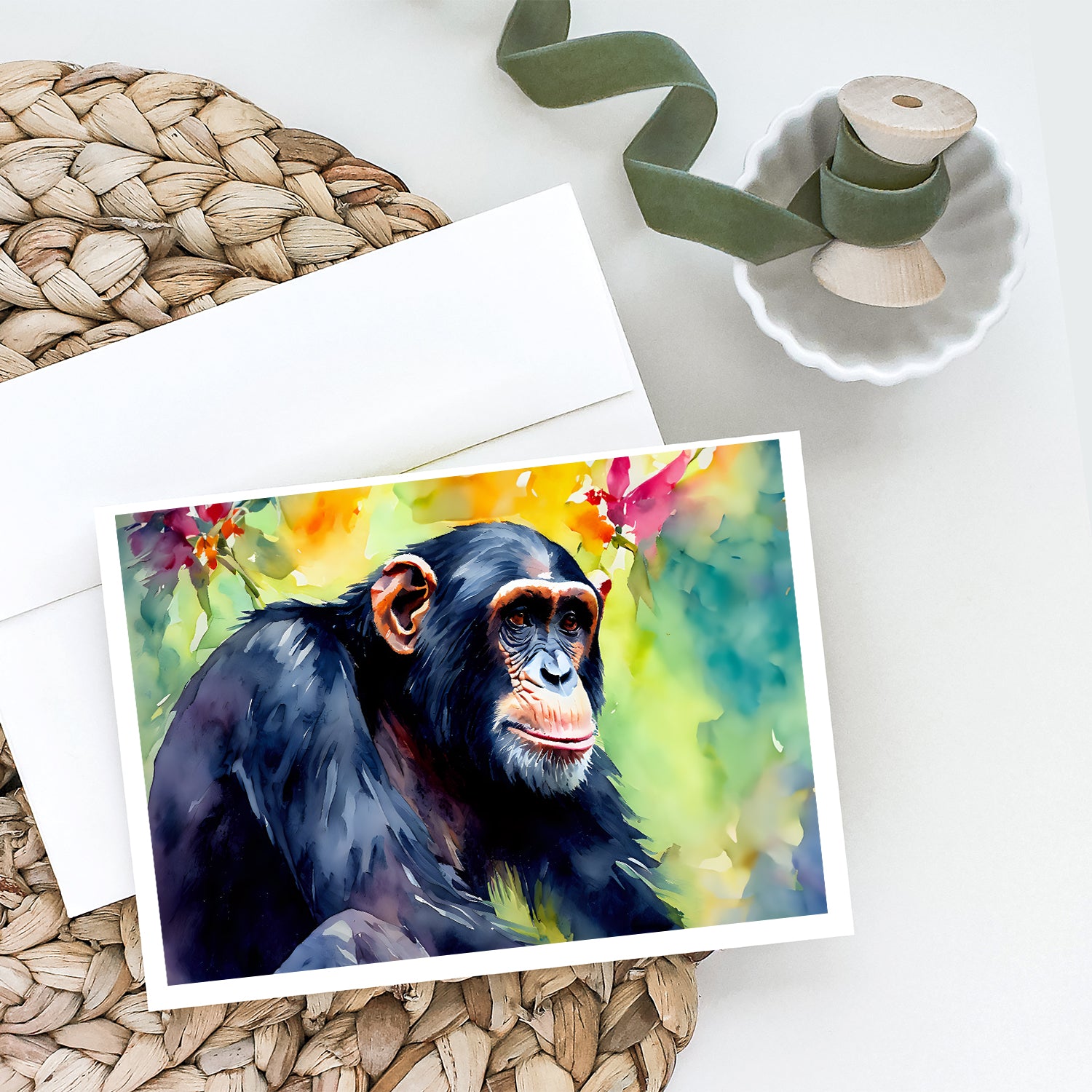 Chimpanzee Greeting Cards Pack of 8