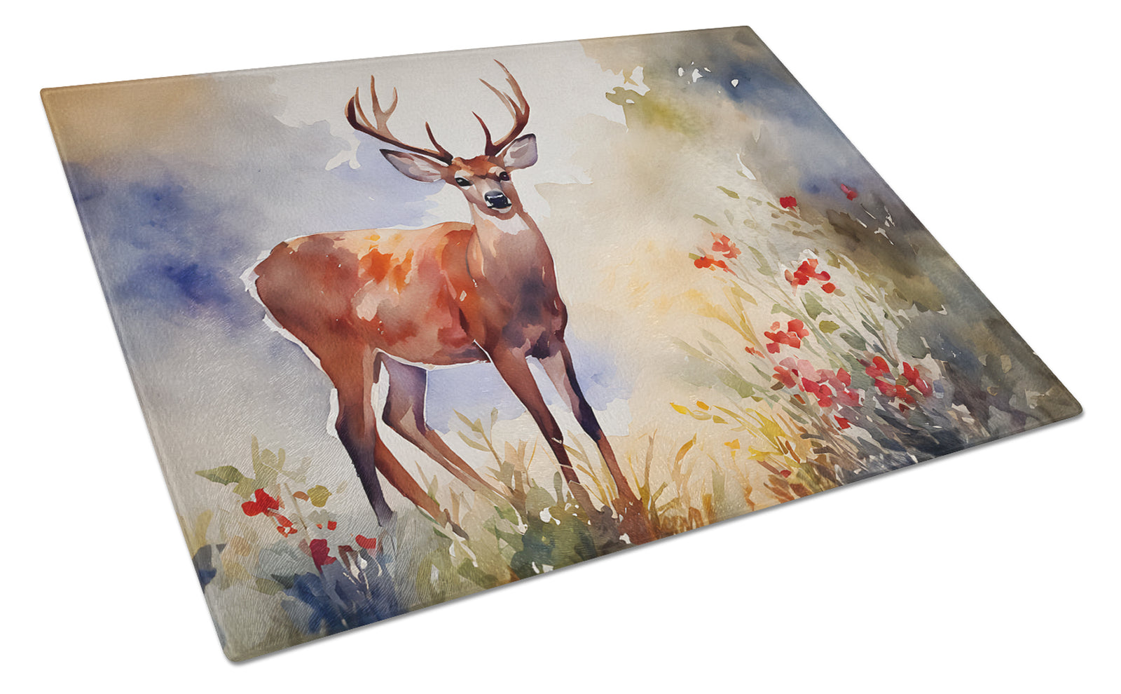 Caroline's Treasures Deer Glass Cutting Boards – Durable, Decorative Kitchen Art Large
