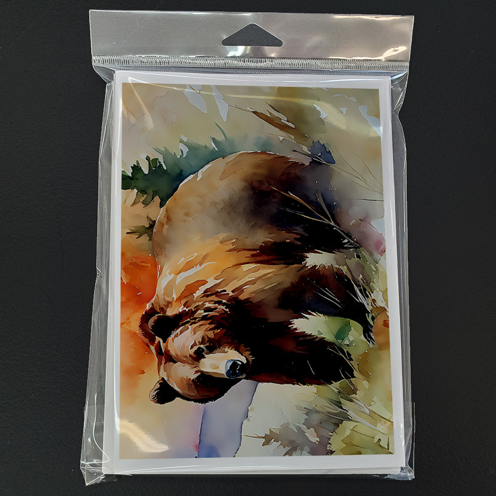 Grizzly Bear Greeting Cards Pack of 8