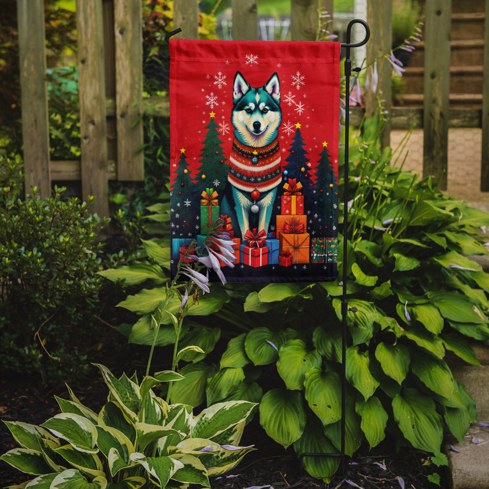 Buy this Alaskan Klee Kai Holiday Christmas Garden Flag