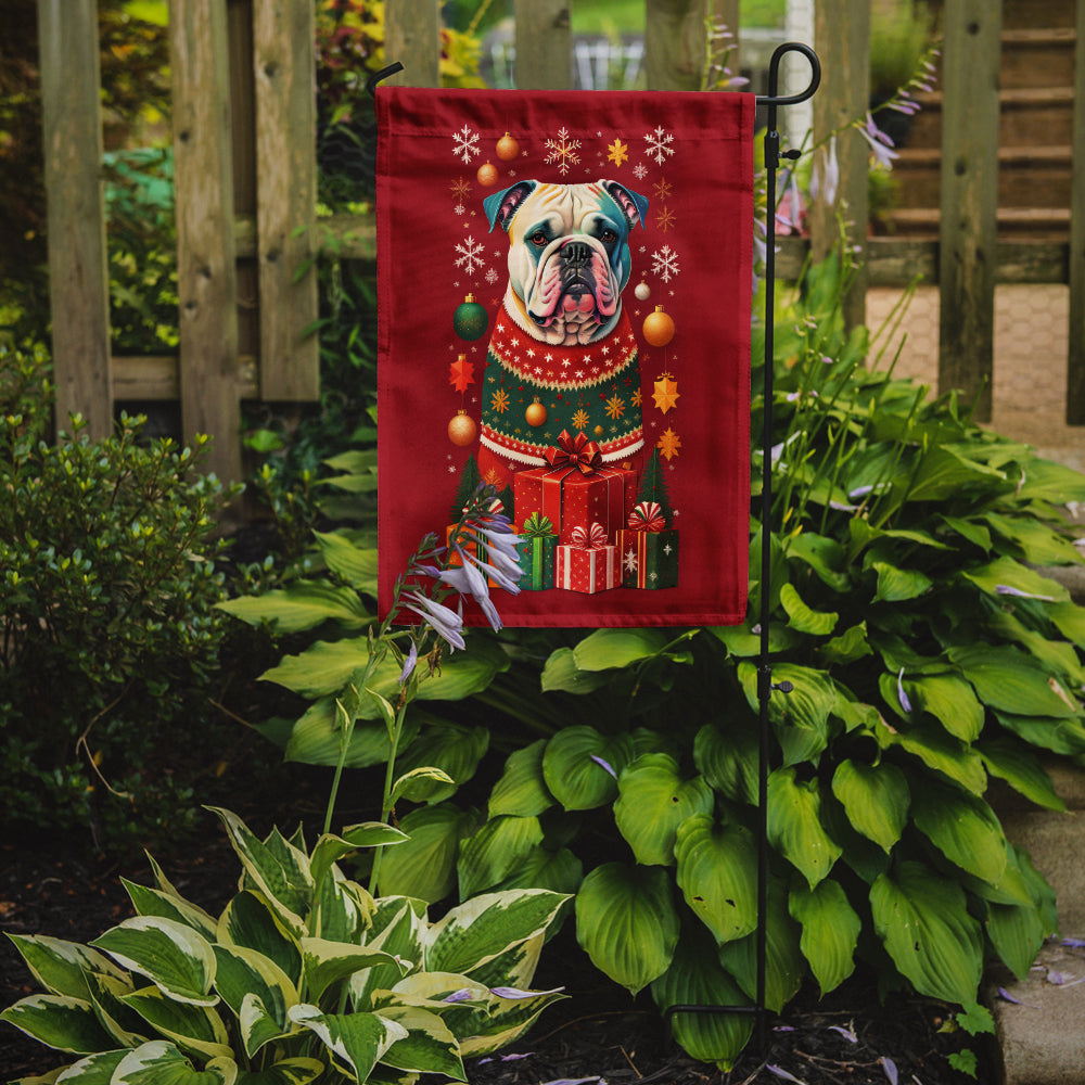 American Bulldog Holiday Christmas Garden Flag