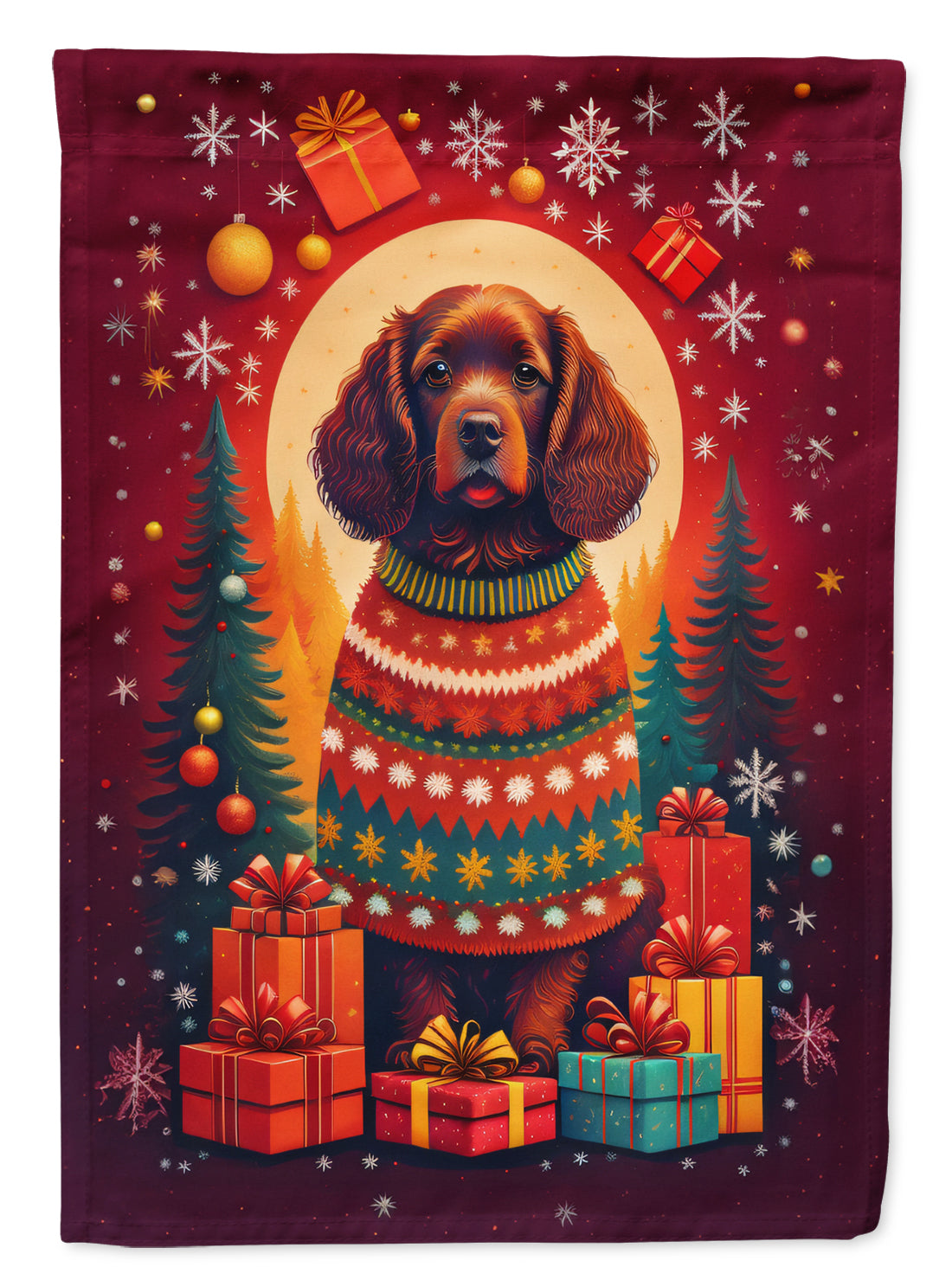 Buy this American Water Spaniel Holiday Christmas House Flag